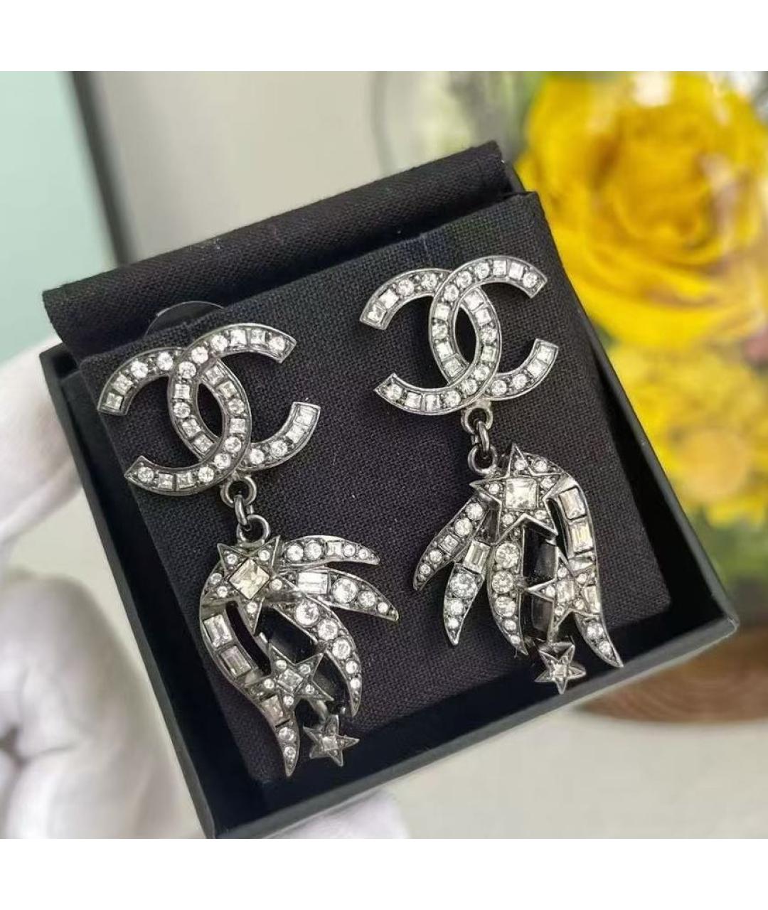 CHANEL Серебряные металлические серьги, фото 3