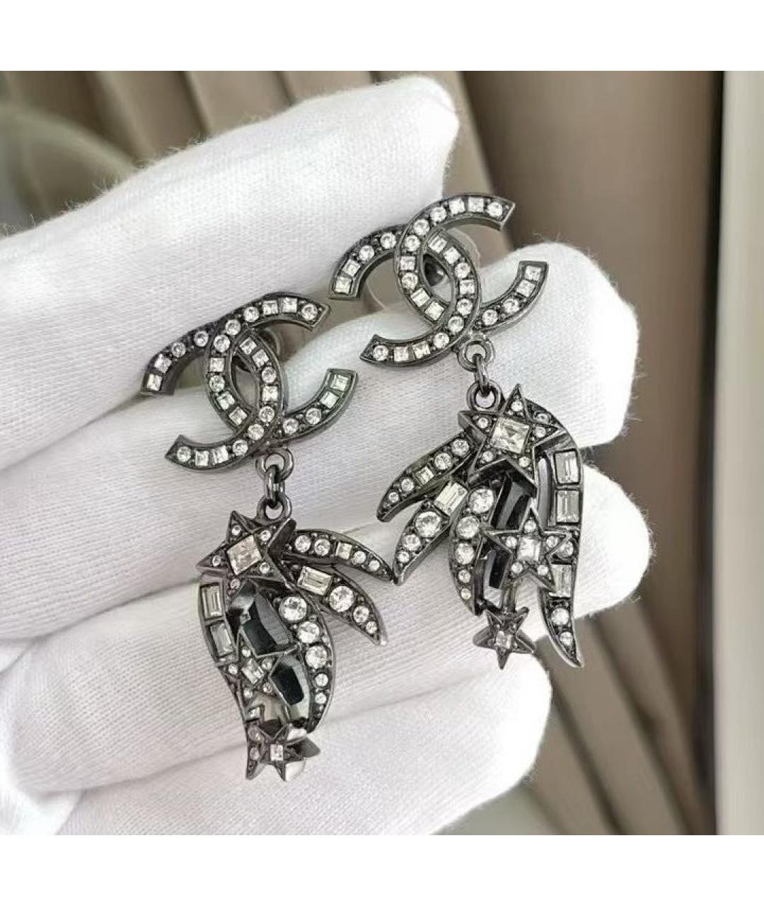 CHANEL Серебряные металлические серьги, фото 4