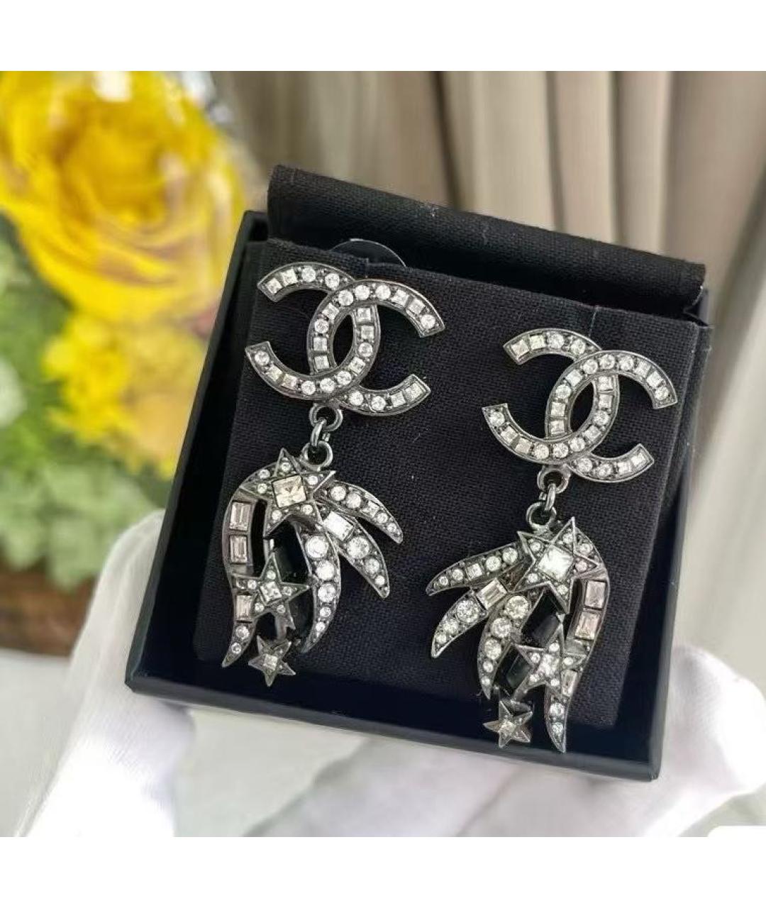 CHANEL Серебряные металлические серьги, фото 2