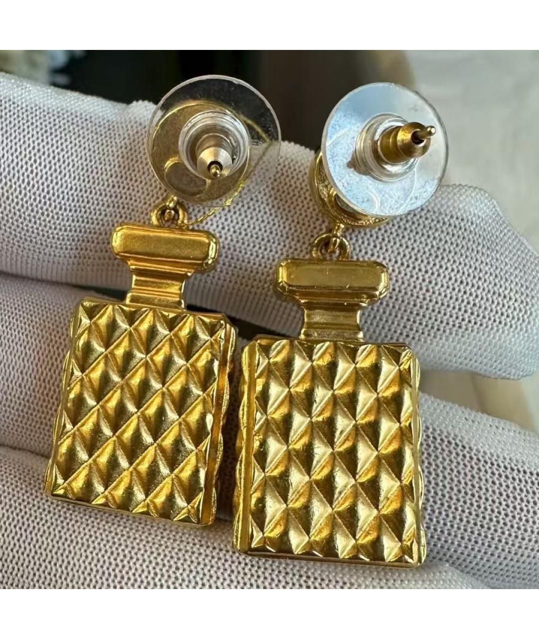 CHANEL Золотые металлические серьги, фото 4