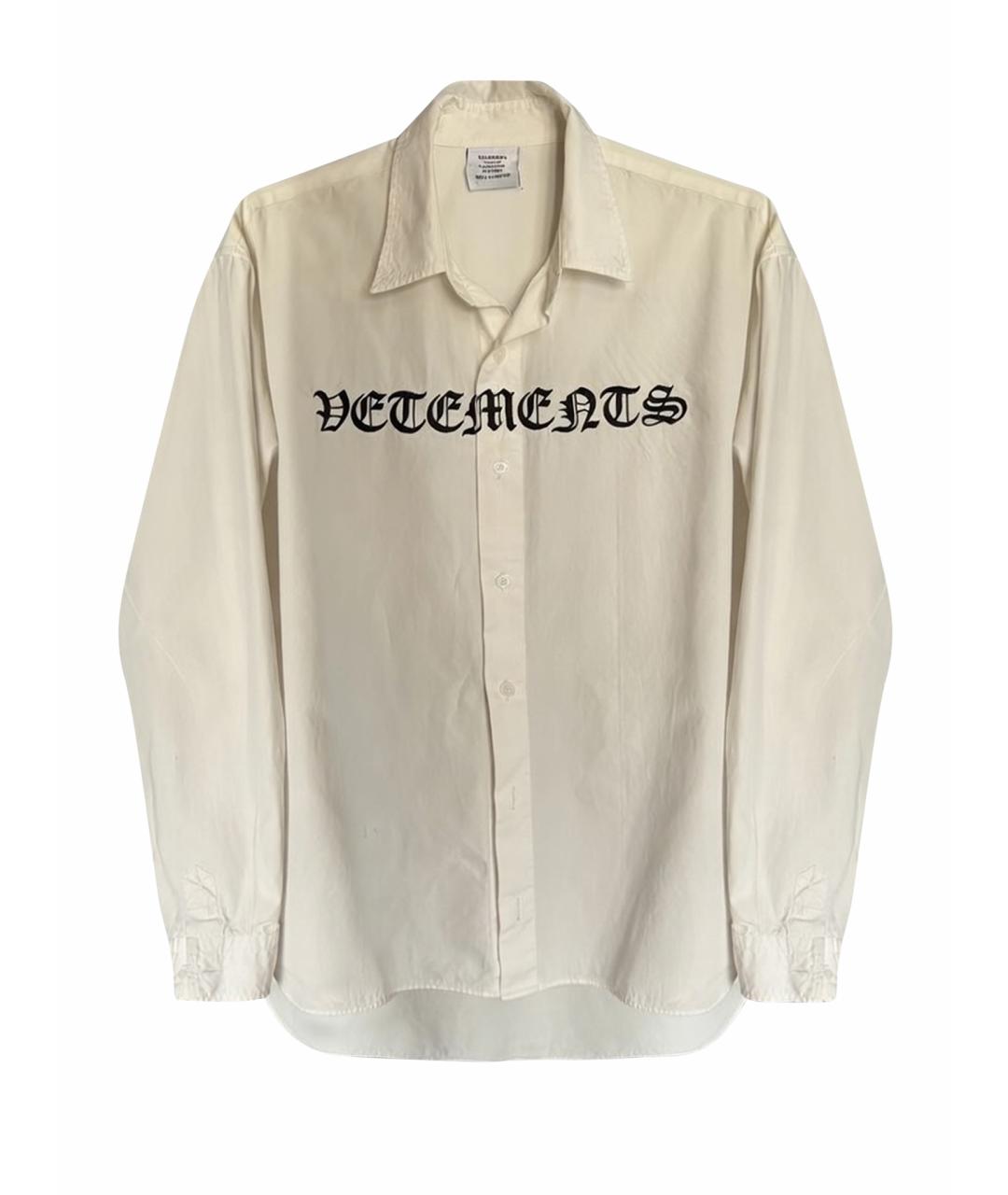 VETEMENTS Белая хлопковая кэжуал рубашка, фото 1