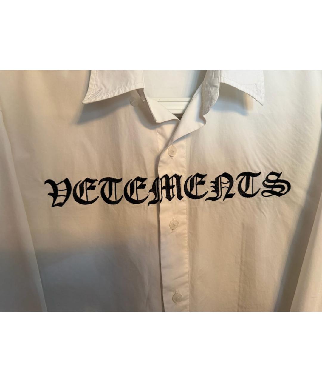 VETEMENTS Белая хлопковая кэжуал рубашка, фото 3