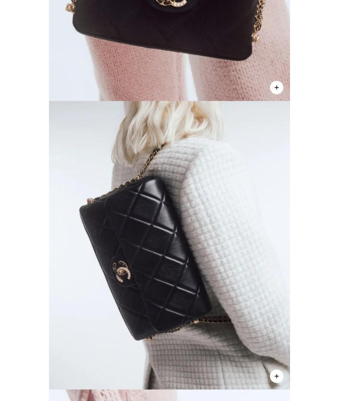 CHANEL Черная кожаная сумка через плечо, фото 7