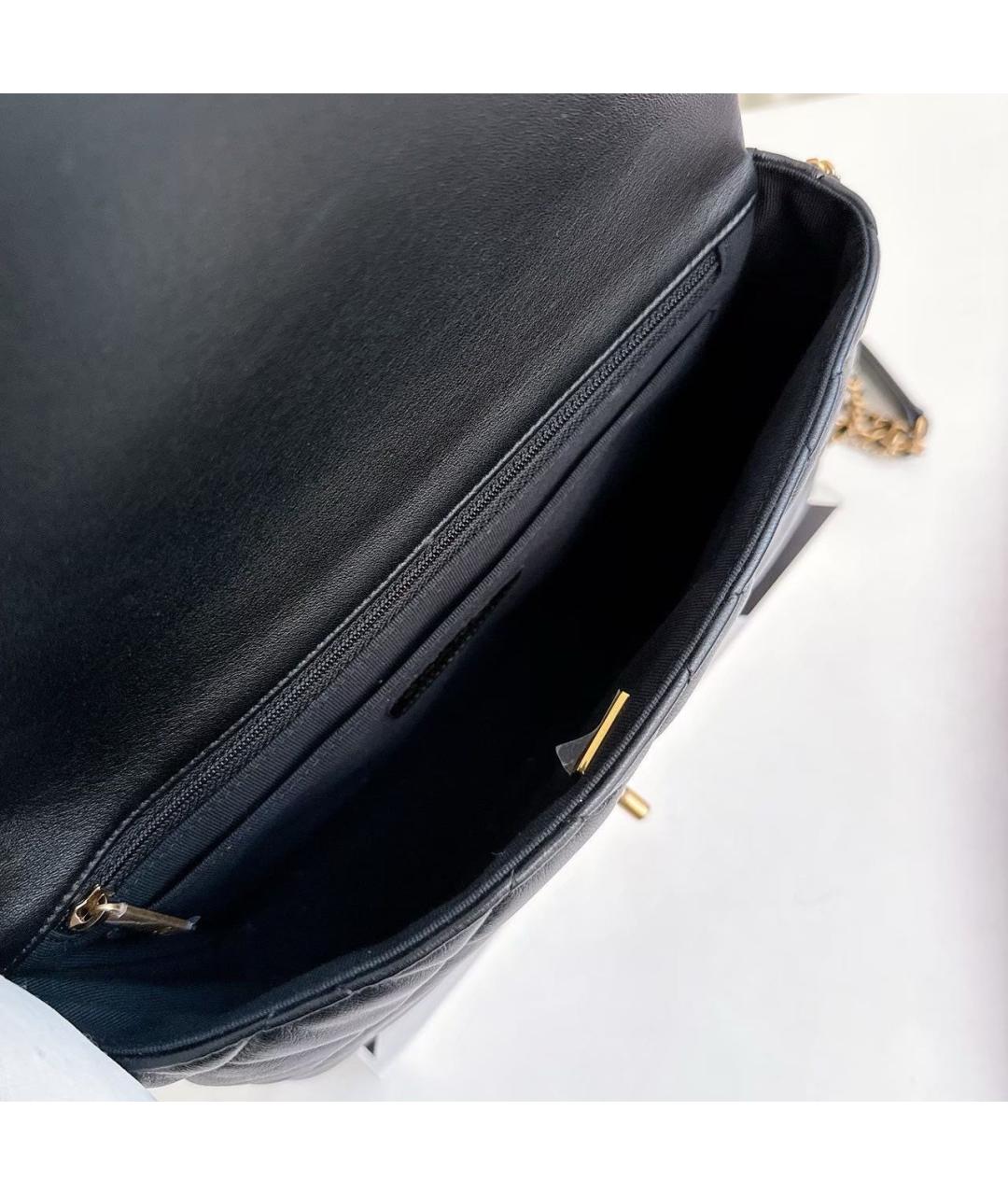 CHANEL Черная кожаная сумка через плечо, фото 6