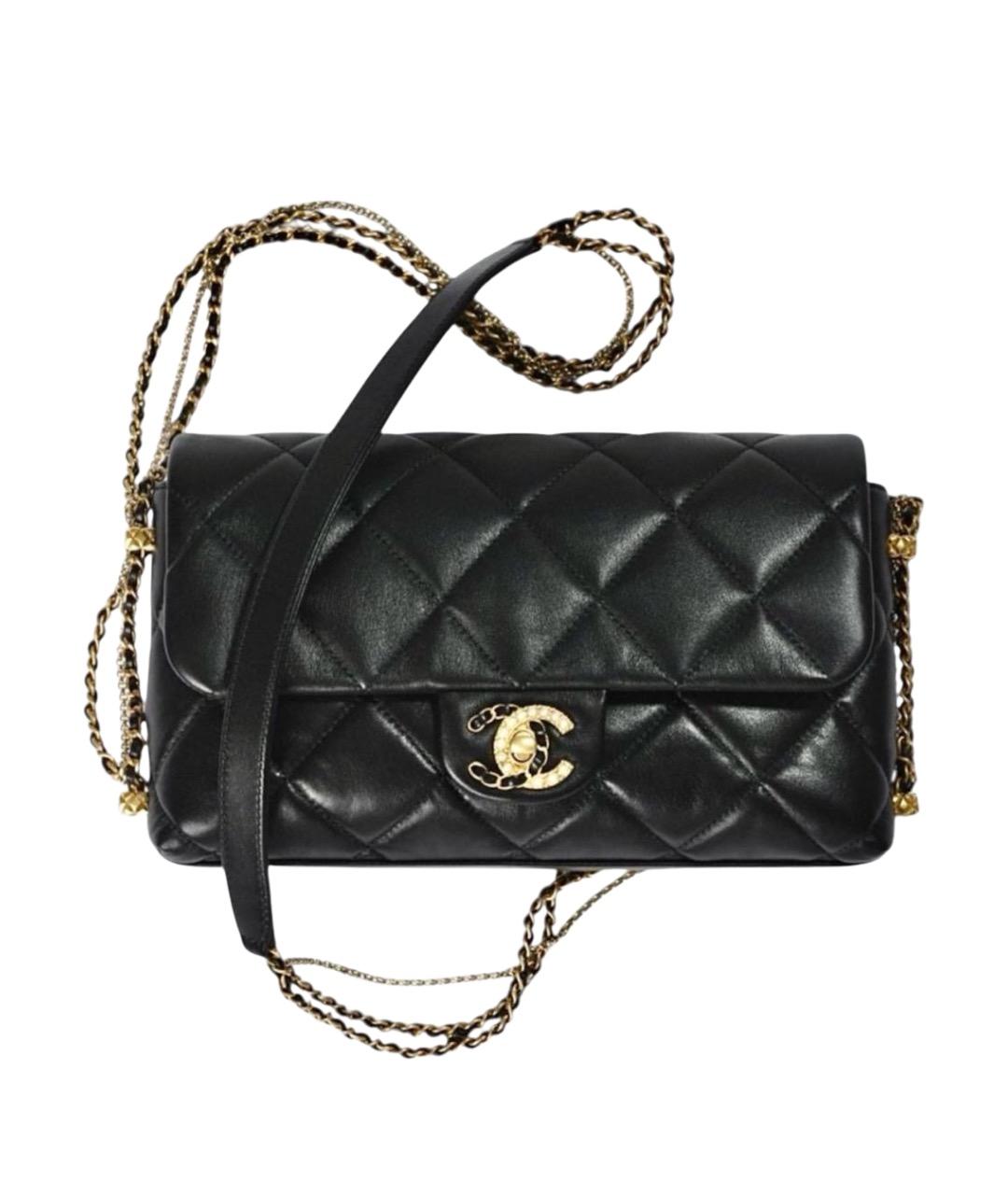CHANEL Черная кожаная сумка через плечо, фото 1