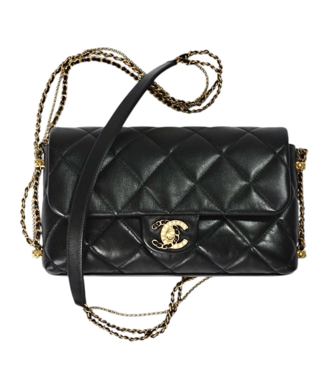 CHANEL Черная кожаная сумка через плечо, фото 9