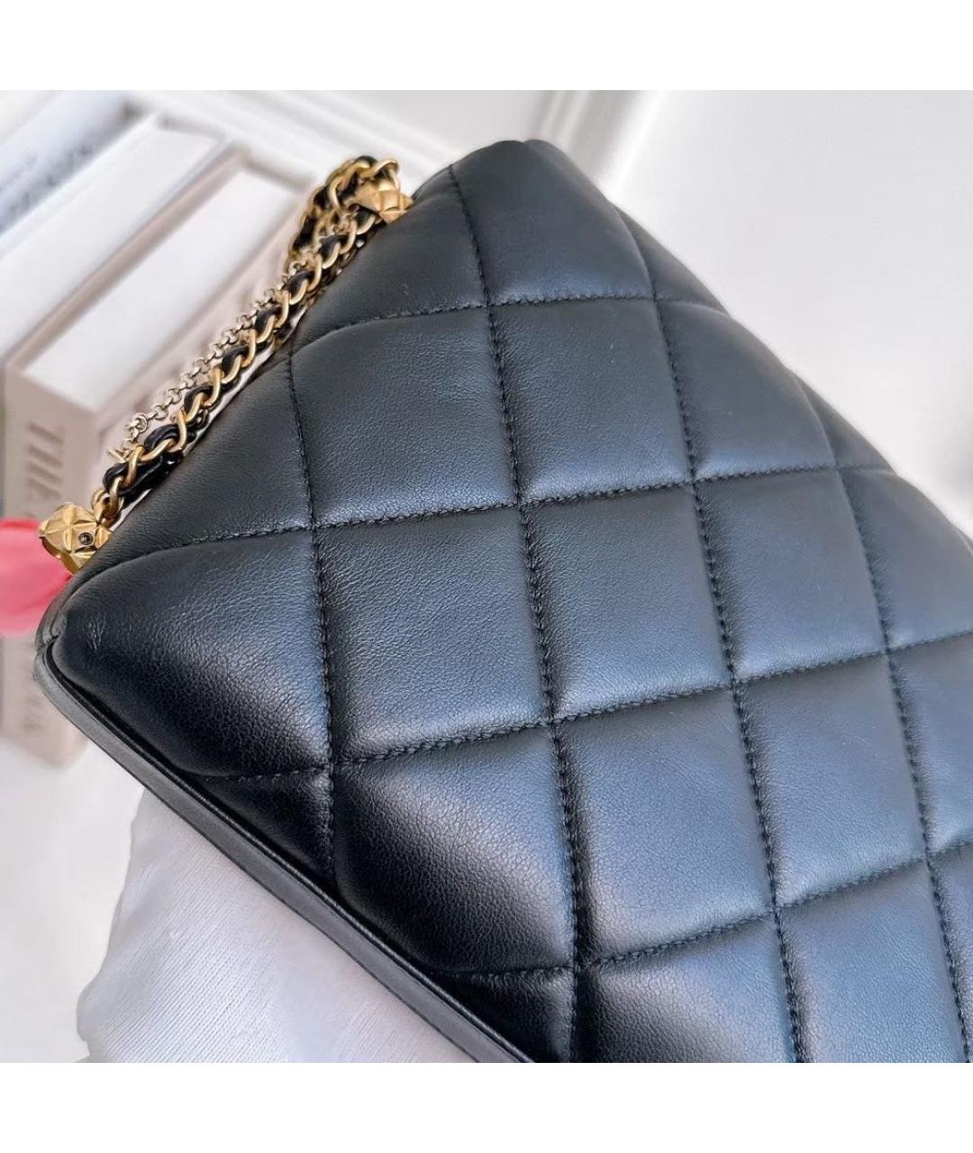 CHANEL Черная кожаная сумка через плечо, фото 5