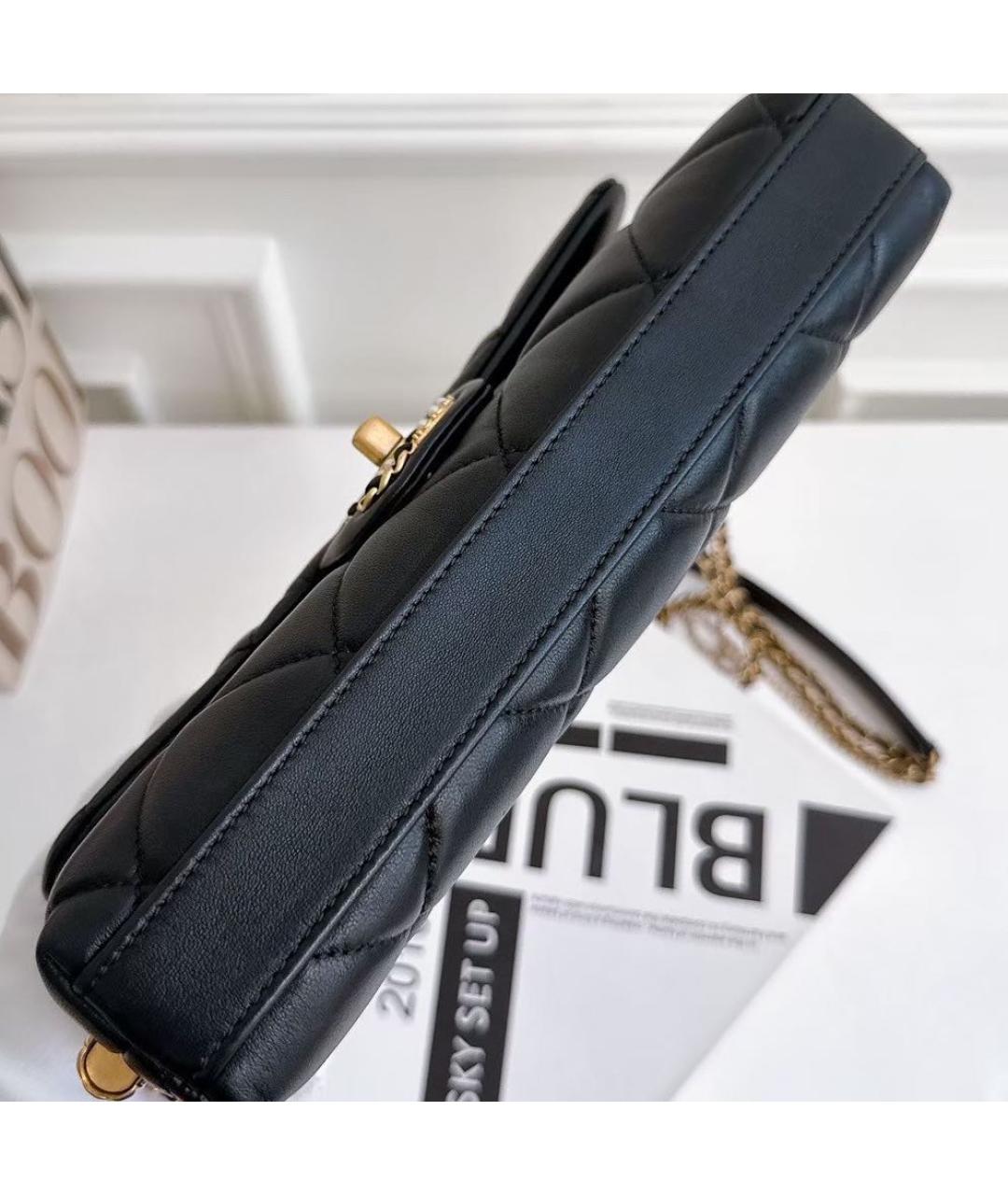 CHANEL Черная кожаная сумка через плечо, фото 4