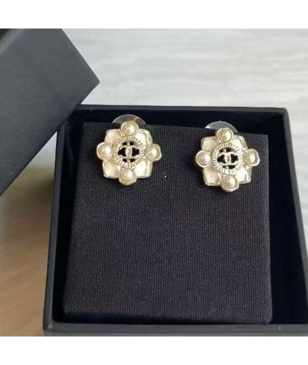 CHANEL Золотые металлические серьги, фото 3