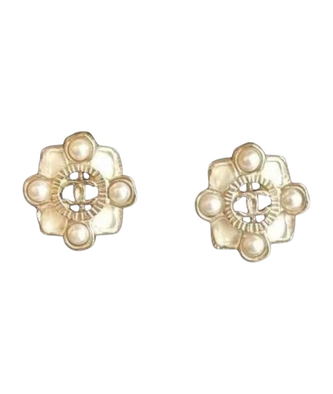 CHANEL Золотые металлические серьги, фото 1