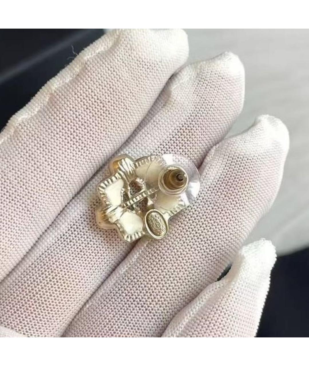 CHANEL Золотые металлические серьги, фото 4