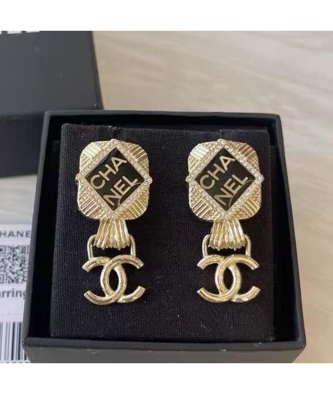 CHANEL Золотые металлические серьги, фото 6