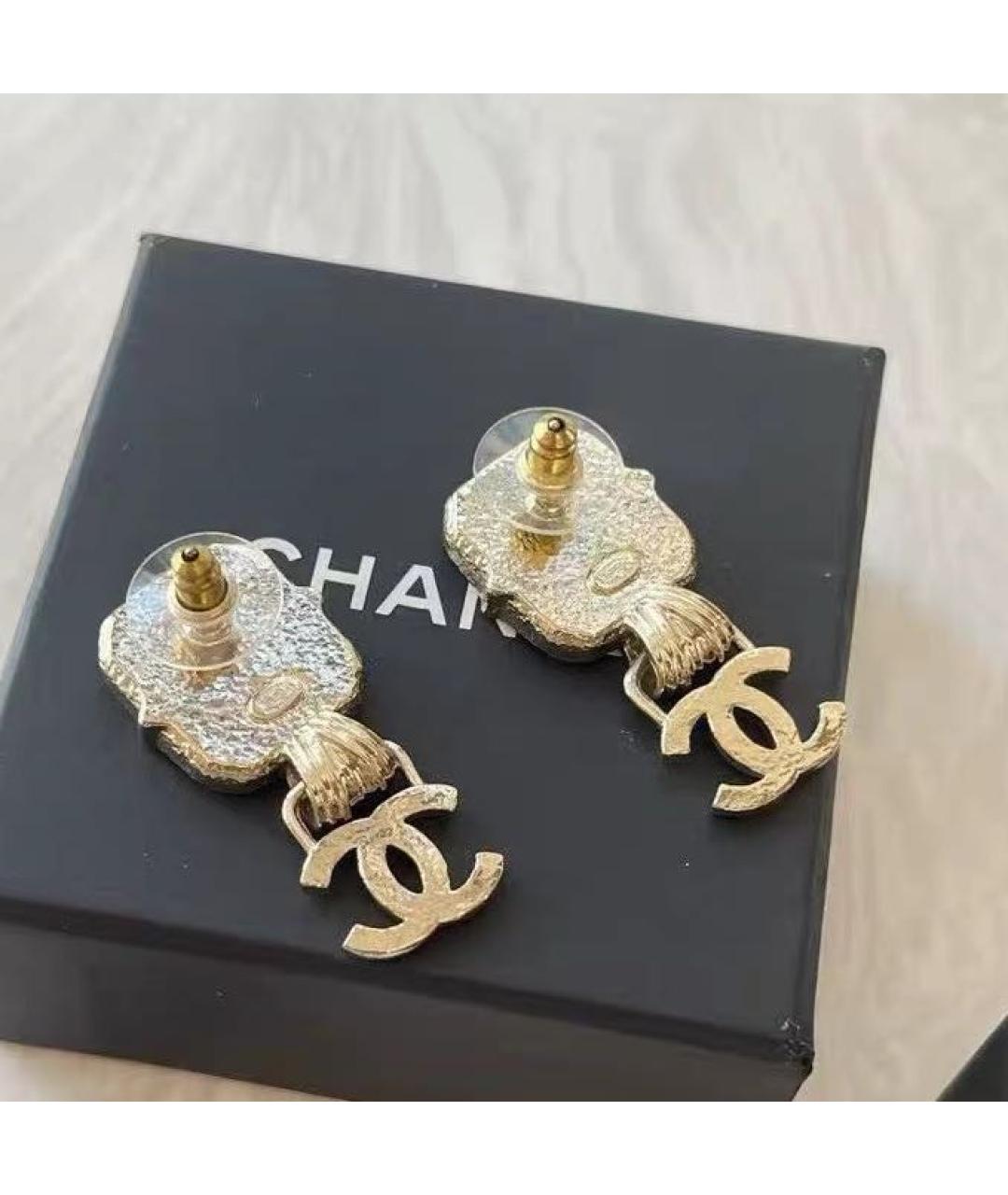 CHANEL Золотые металлические серьги, фото 4