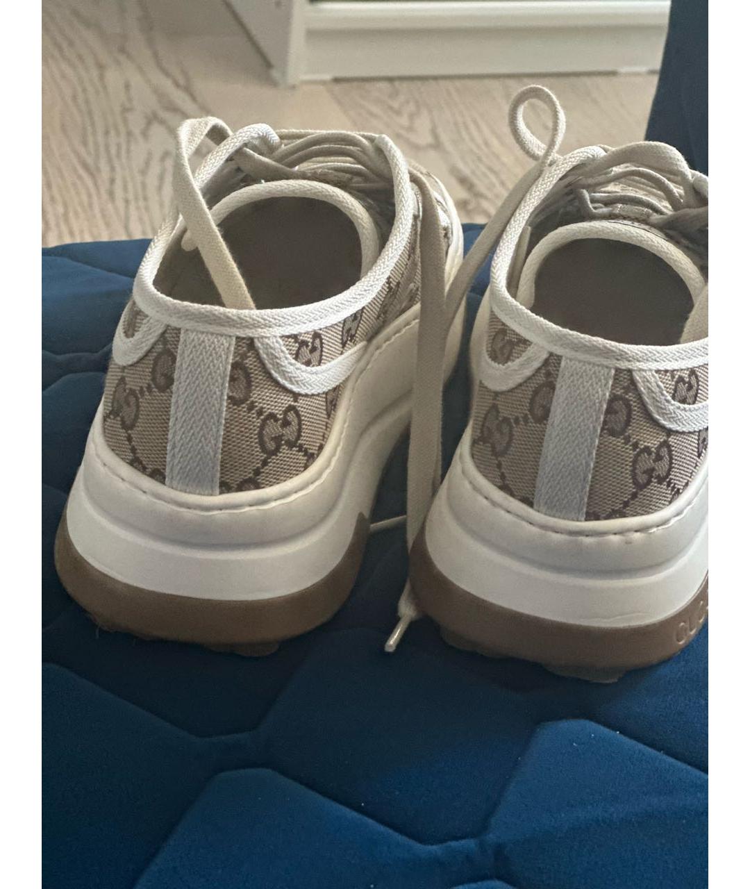 GUCCI Бежевые текстильные кеды, фото 3