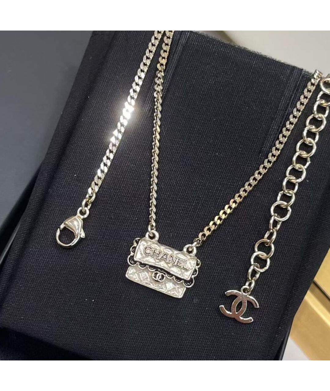 CHANEL Серебряное металлическое колье, фото 7