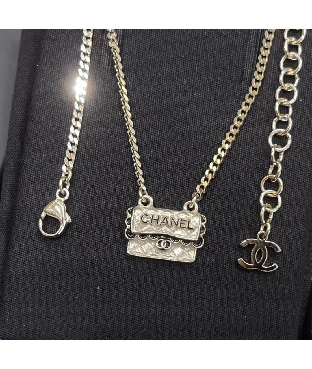 CHANEL Серебряное металлическое колье, фото 4