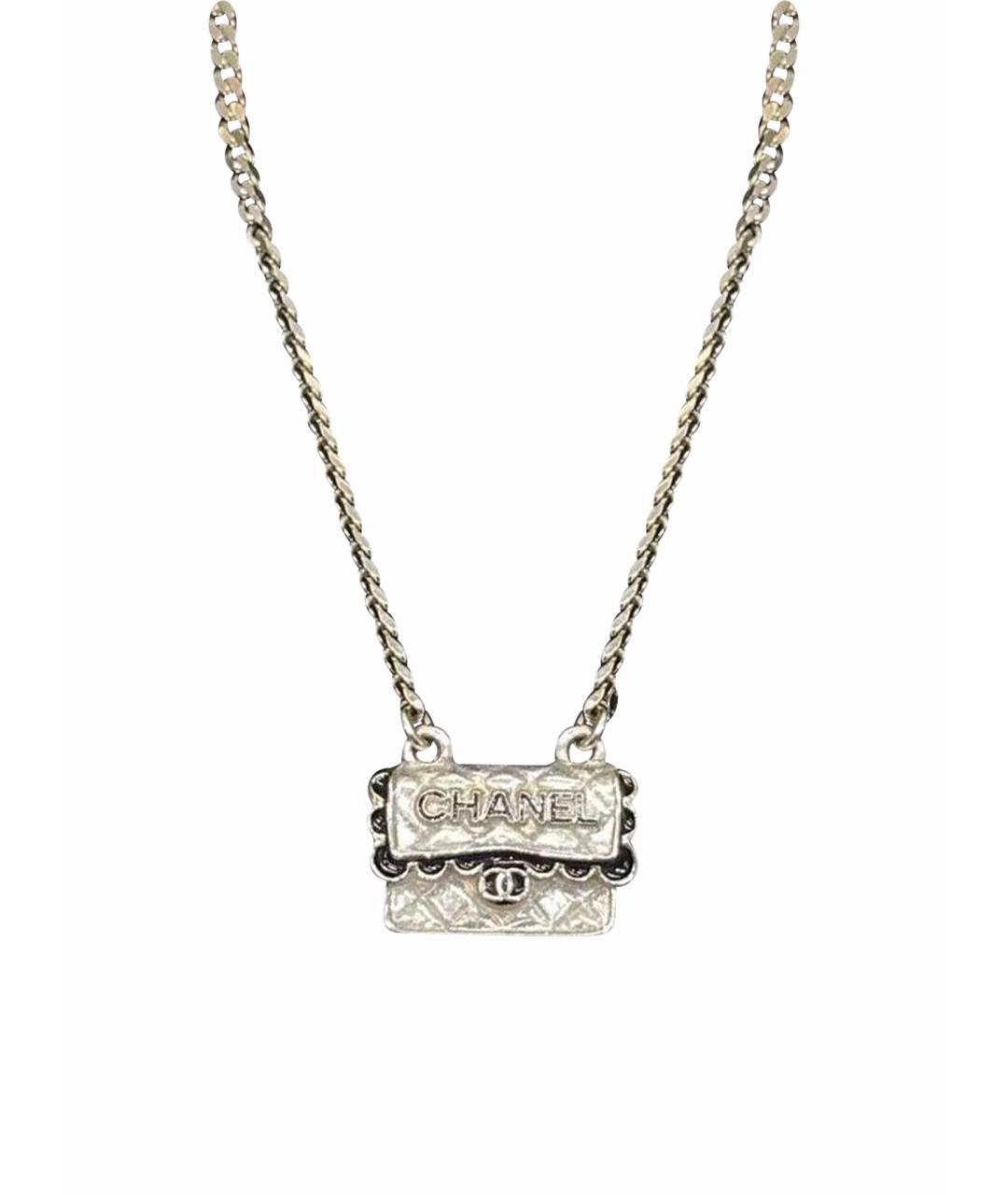 CHANEL Серебряное металлическое колье, фото 1