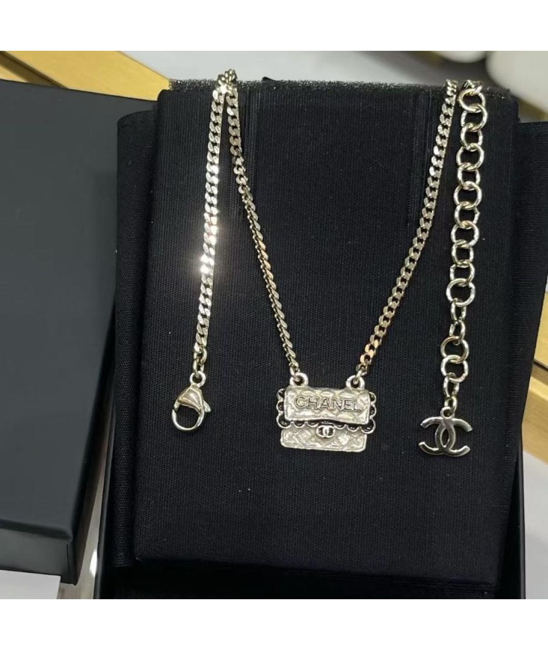 CHANEL Серебряное металлическое колье, фото 2