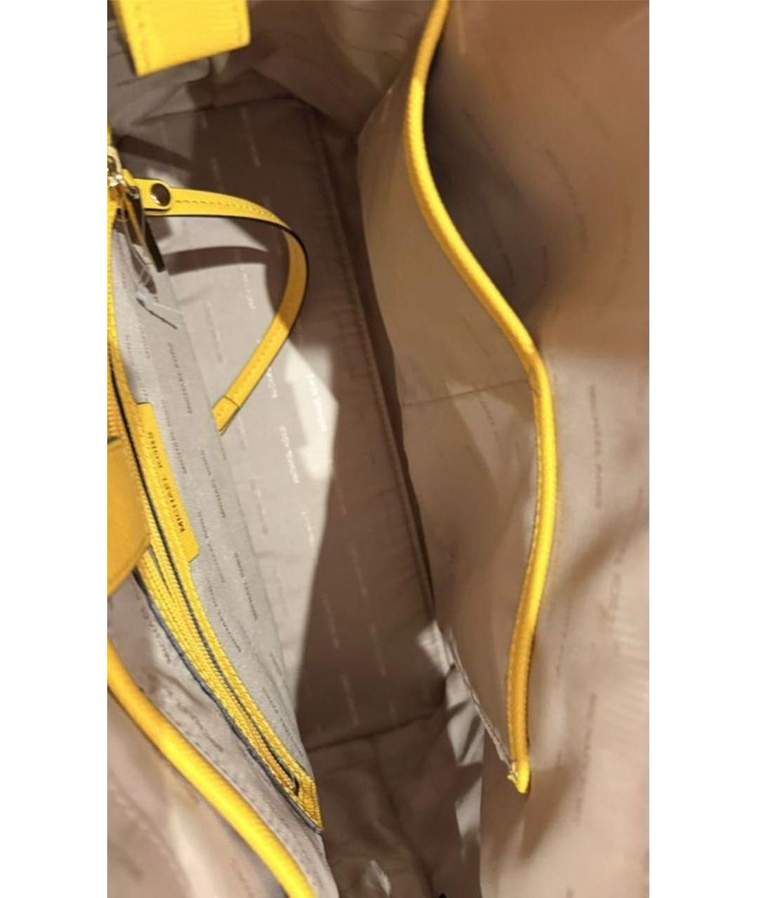 MICHAEL KORS Желтая кожаная сумка тоут, фото 3