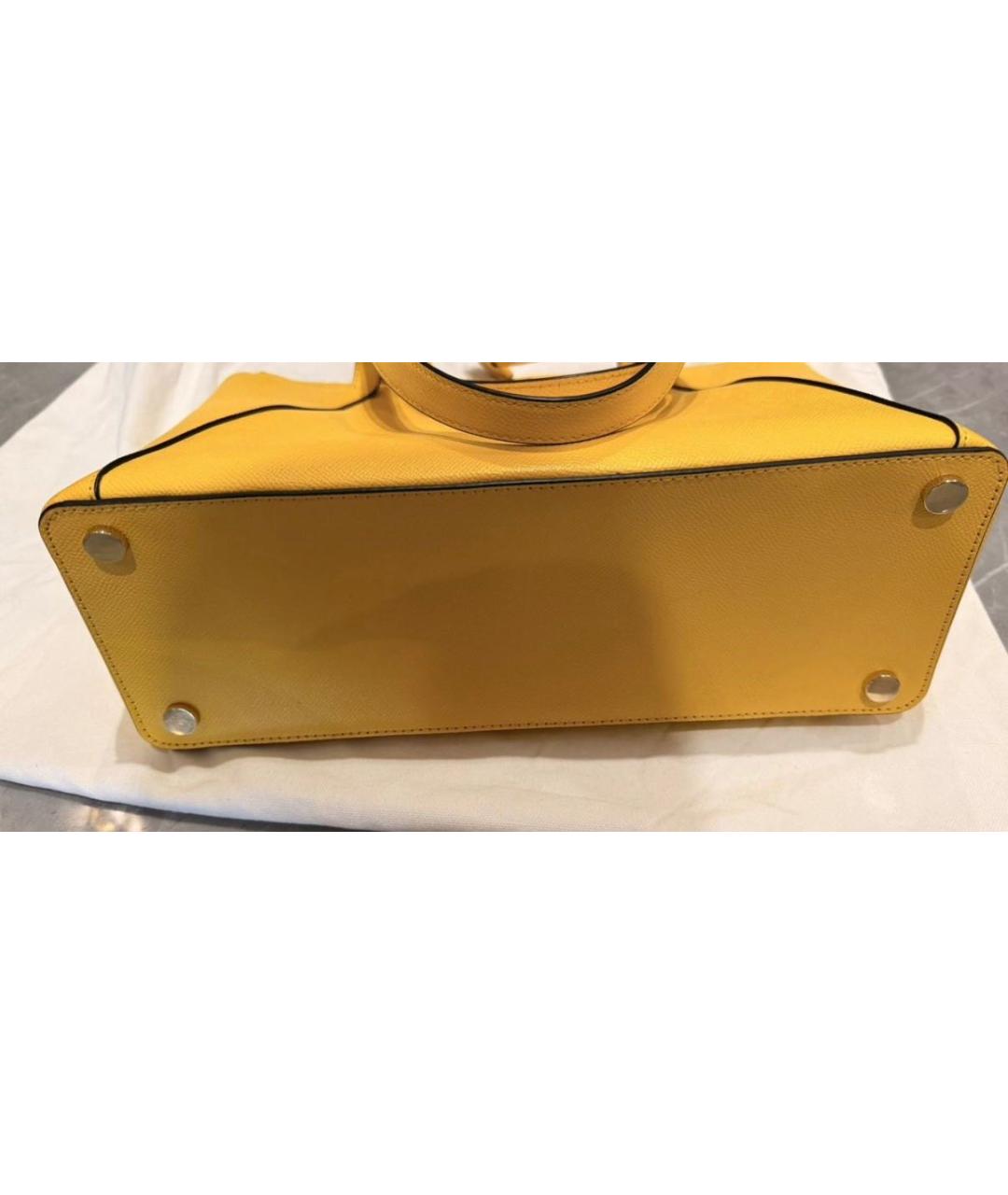 MICHAEL KORS Желтая кожаная сумка тоут, фото 2