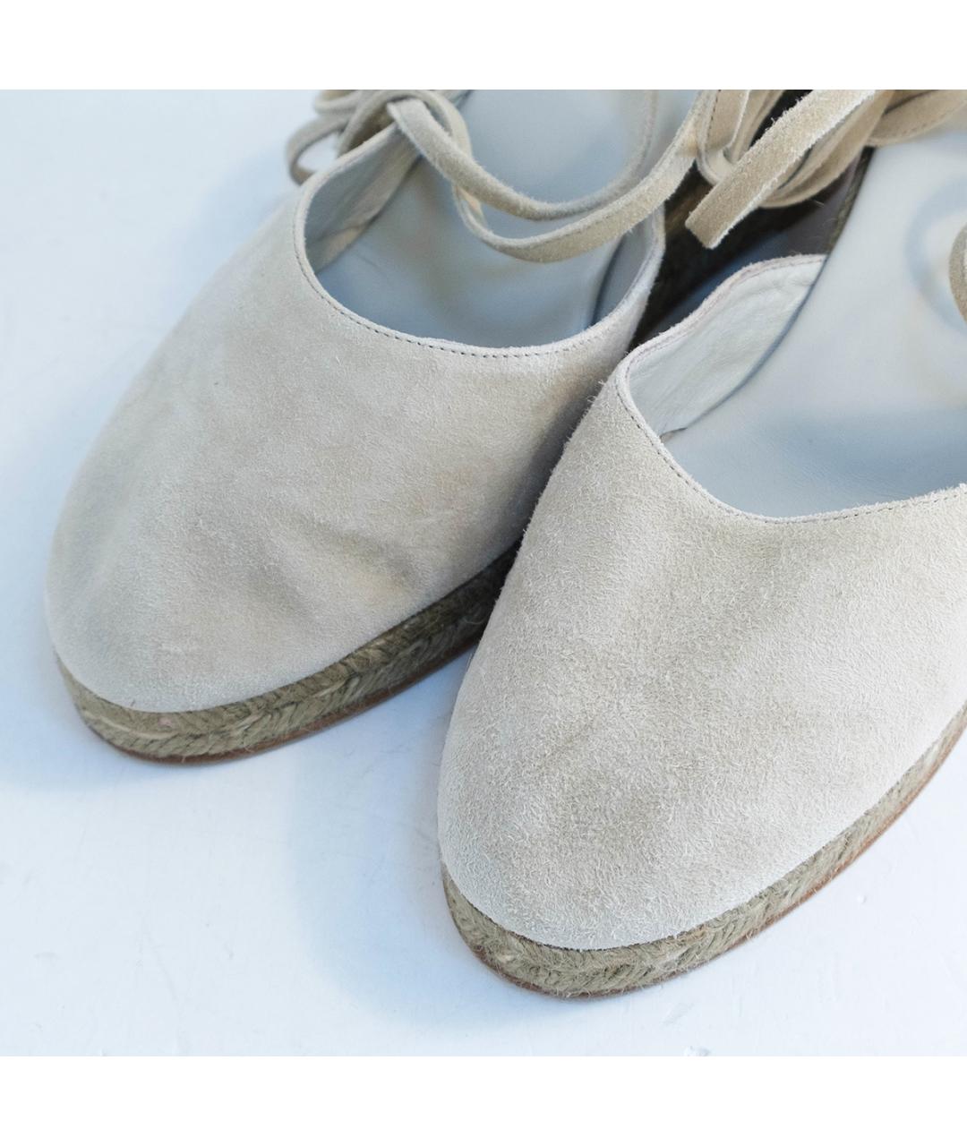 LORO PIANA Бежевые замшевые эспадрильи, фото 3