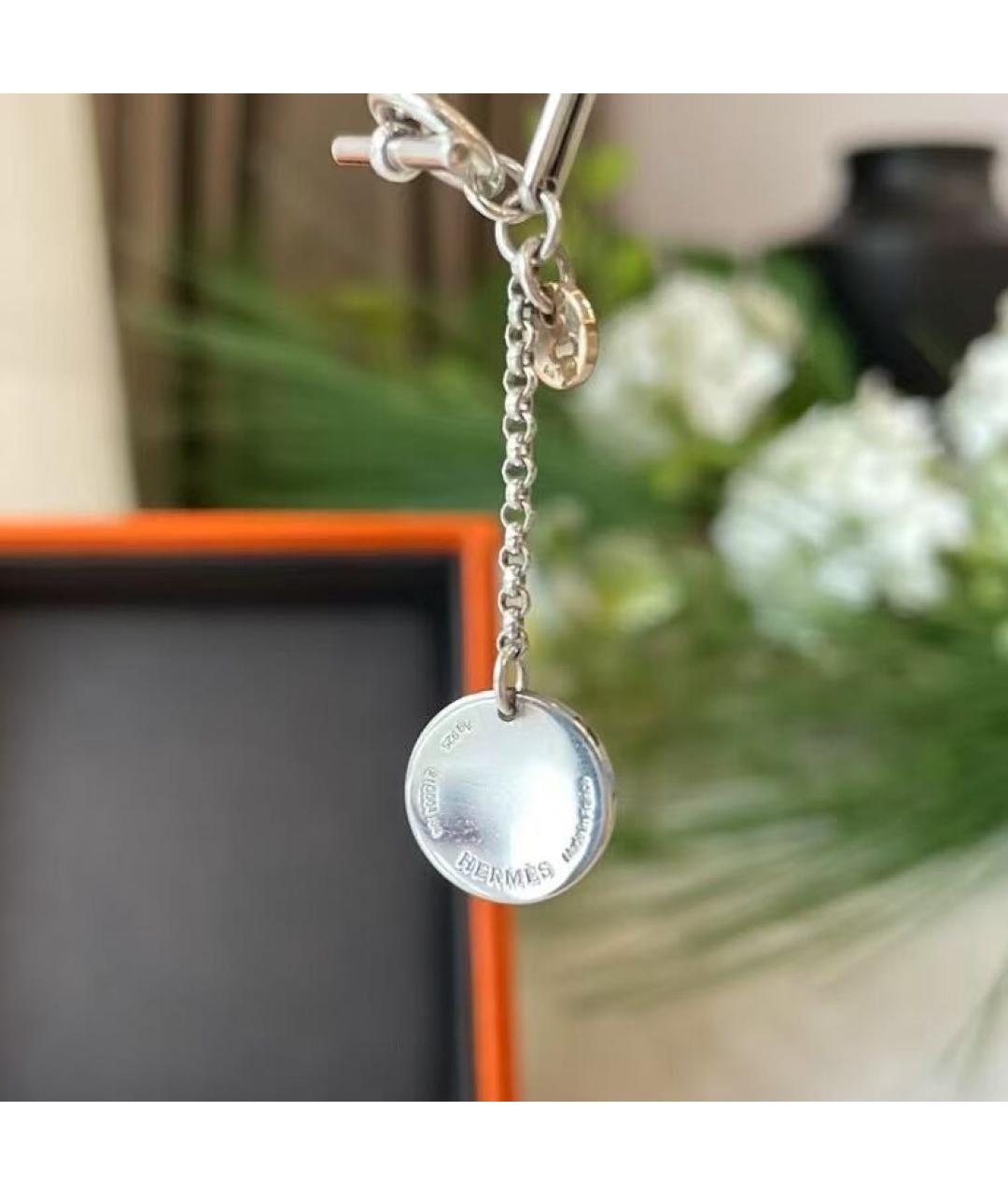 HERMES Белое серебряное колье, фото 5
