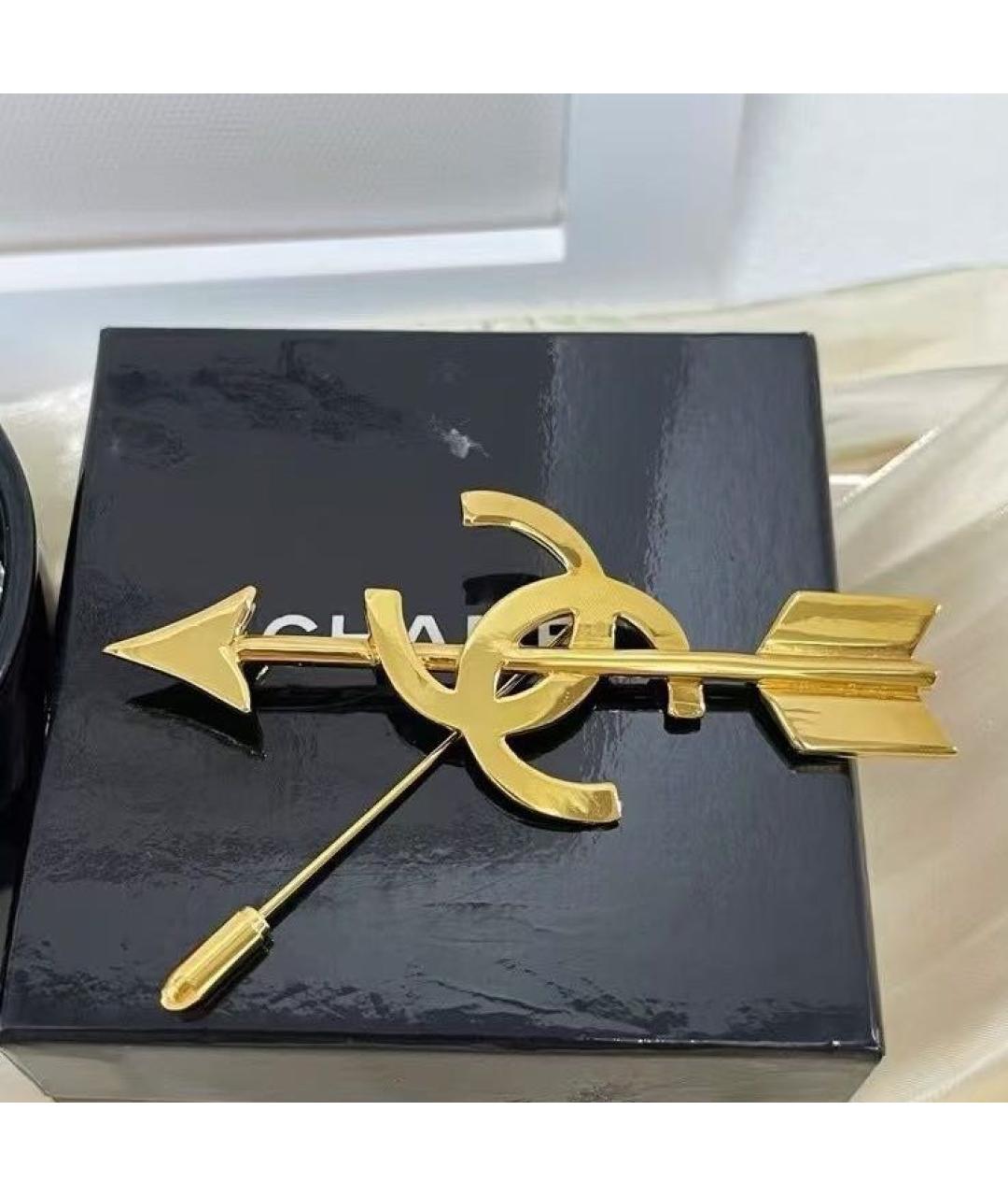 CHANEL Золотая металлическая булавка / брошь, фото 4