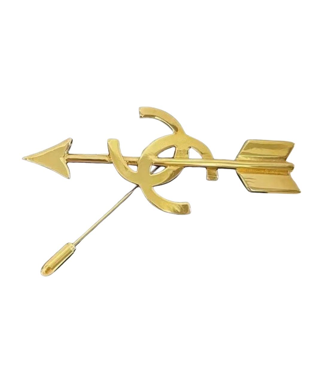 CHANEL Золотая металлическая булавка / брошь, фото 1
