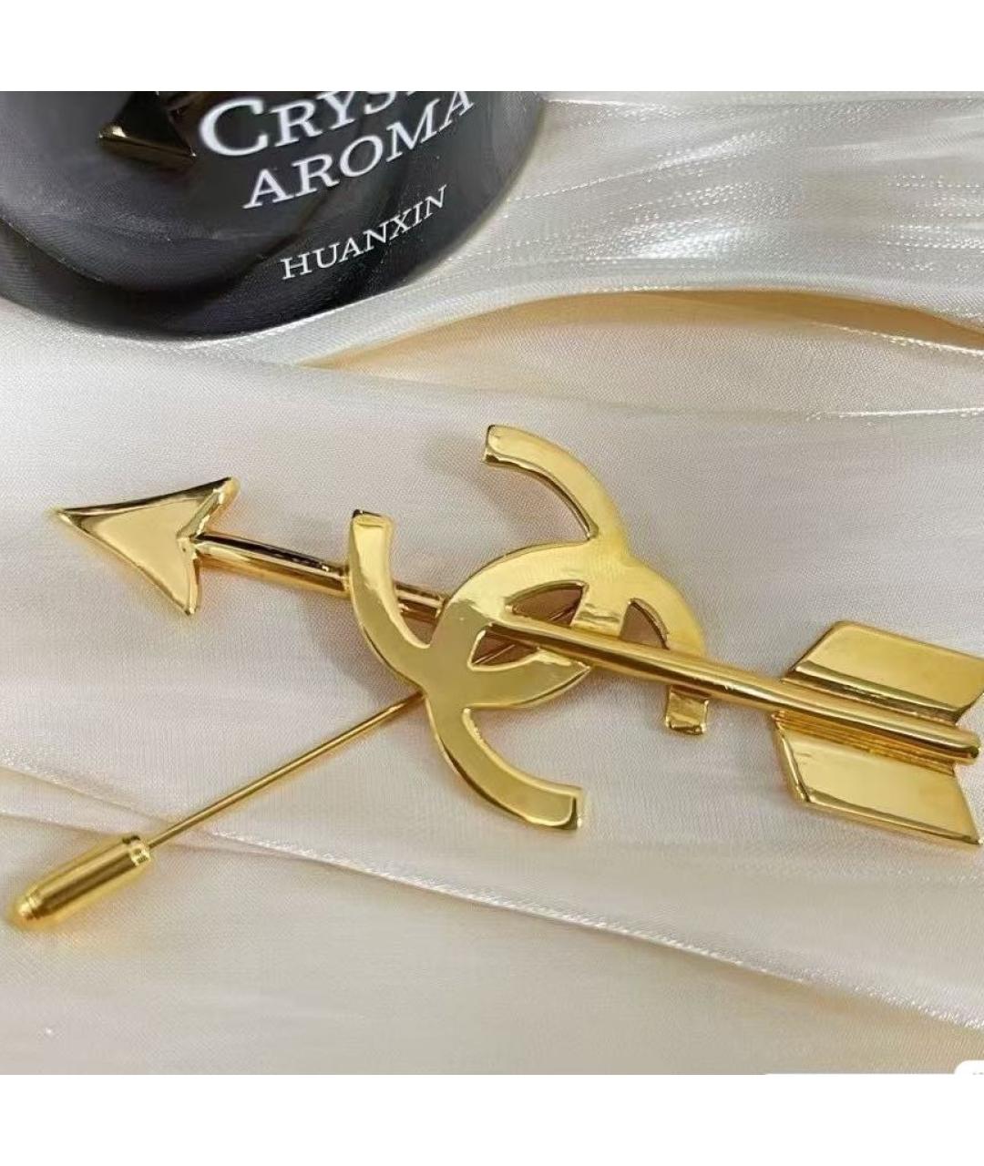 CHANEL Золотая металлическая булавка / брошь, фото 2