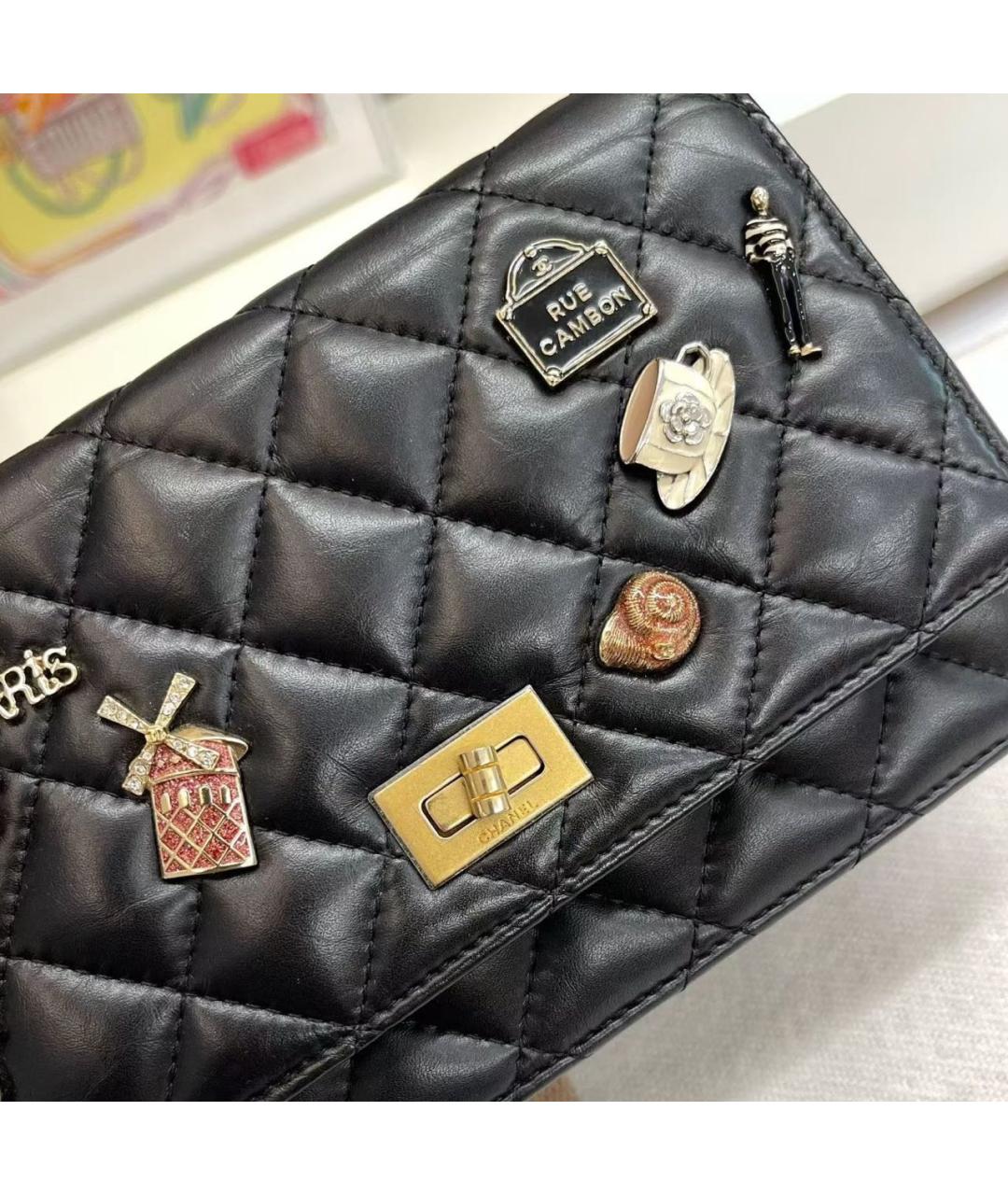 CHANEL Черная кожаная сумка через плечо, фото 5