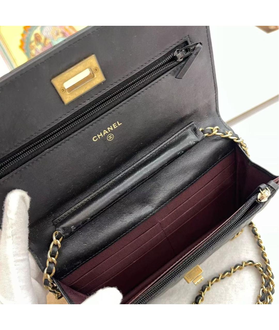 CHANEL Черная кожаная сумка через плечо, фото 7