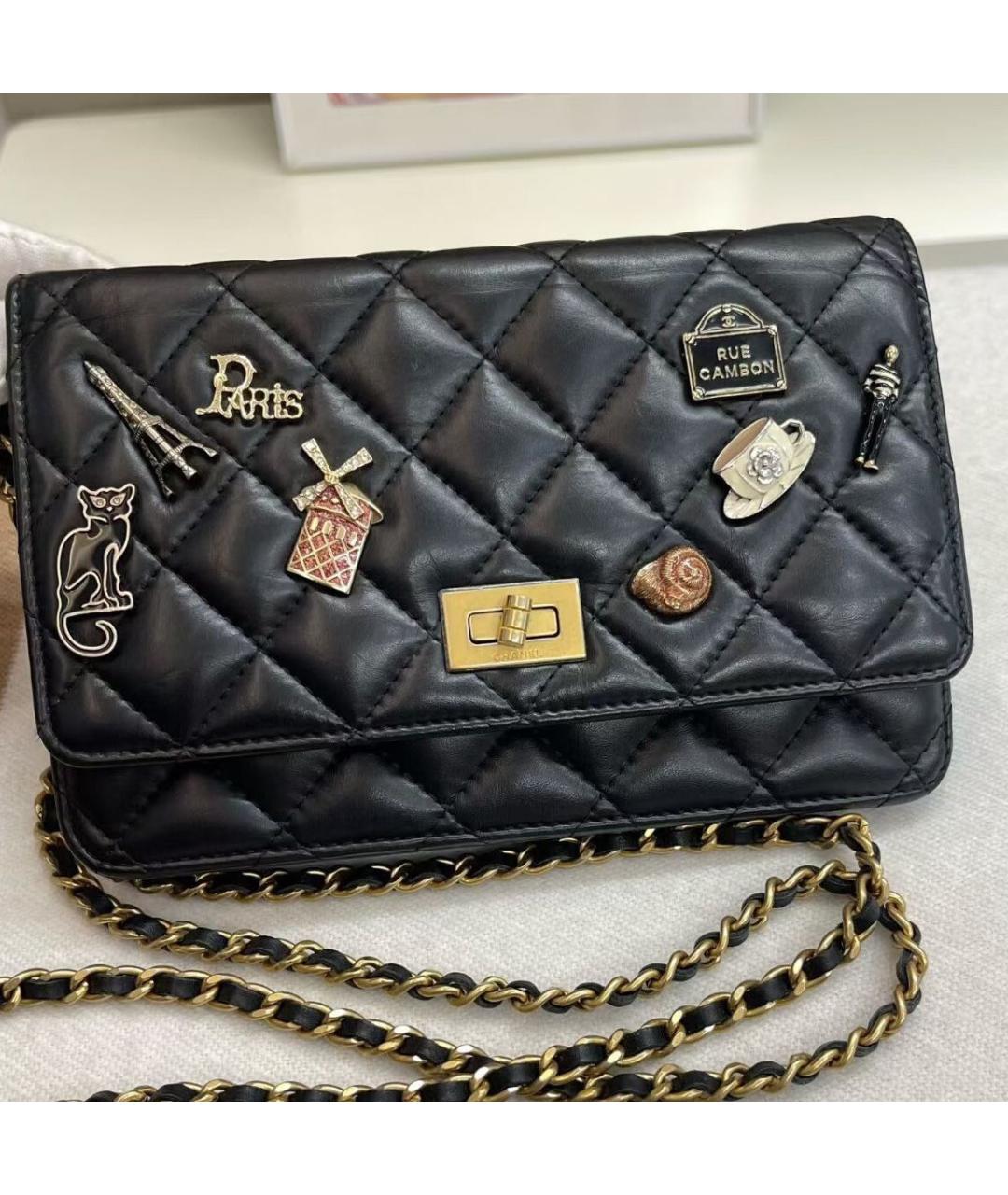 CHANEL Черная кожаная сумка через плечо, фото 2