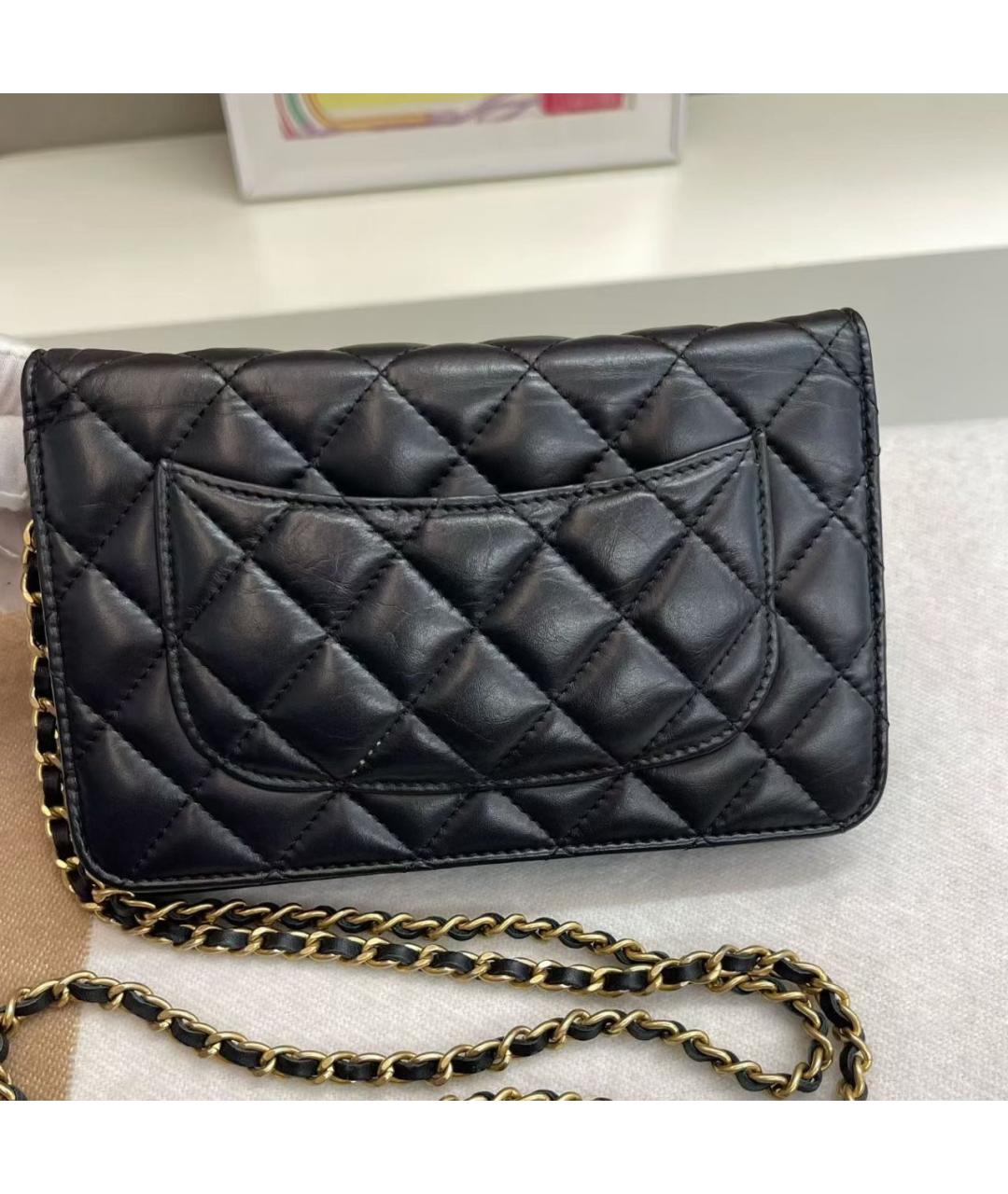 CHANEL Черная кожаная сумка через плечо, фото 3