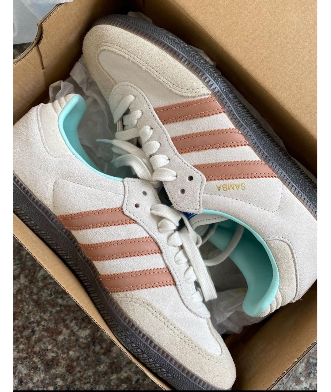 ADIDAS Бежевые замшевые кроссовки, фото 3