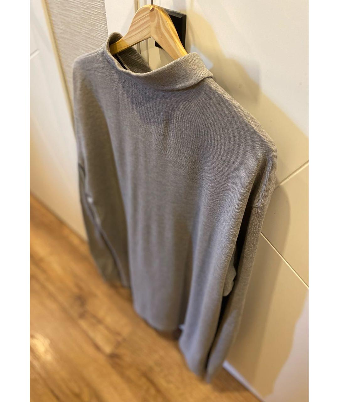 STONE ISLAND Серое хлопковое поло с длинным рукавом, фото 2