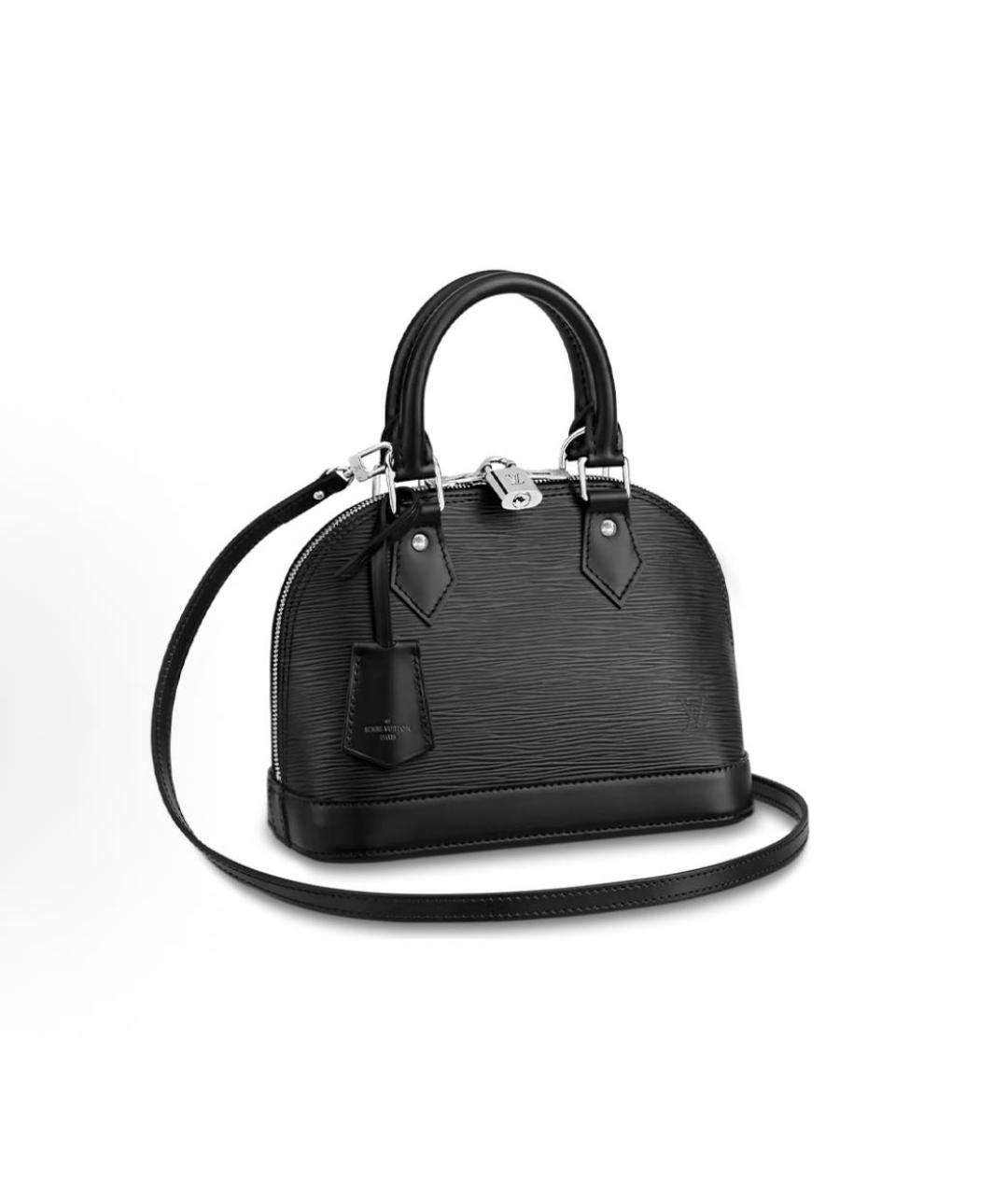 LOUIS VUITTON Черная кожаная сумка с короткими ручками, фото 8