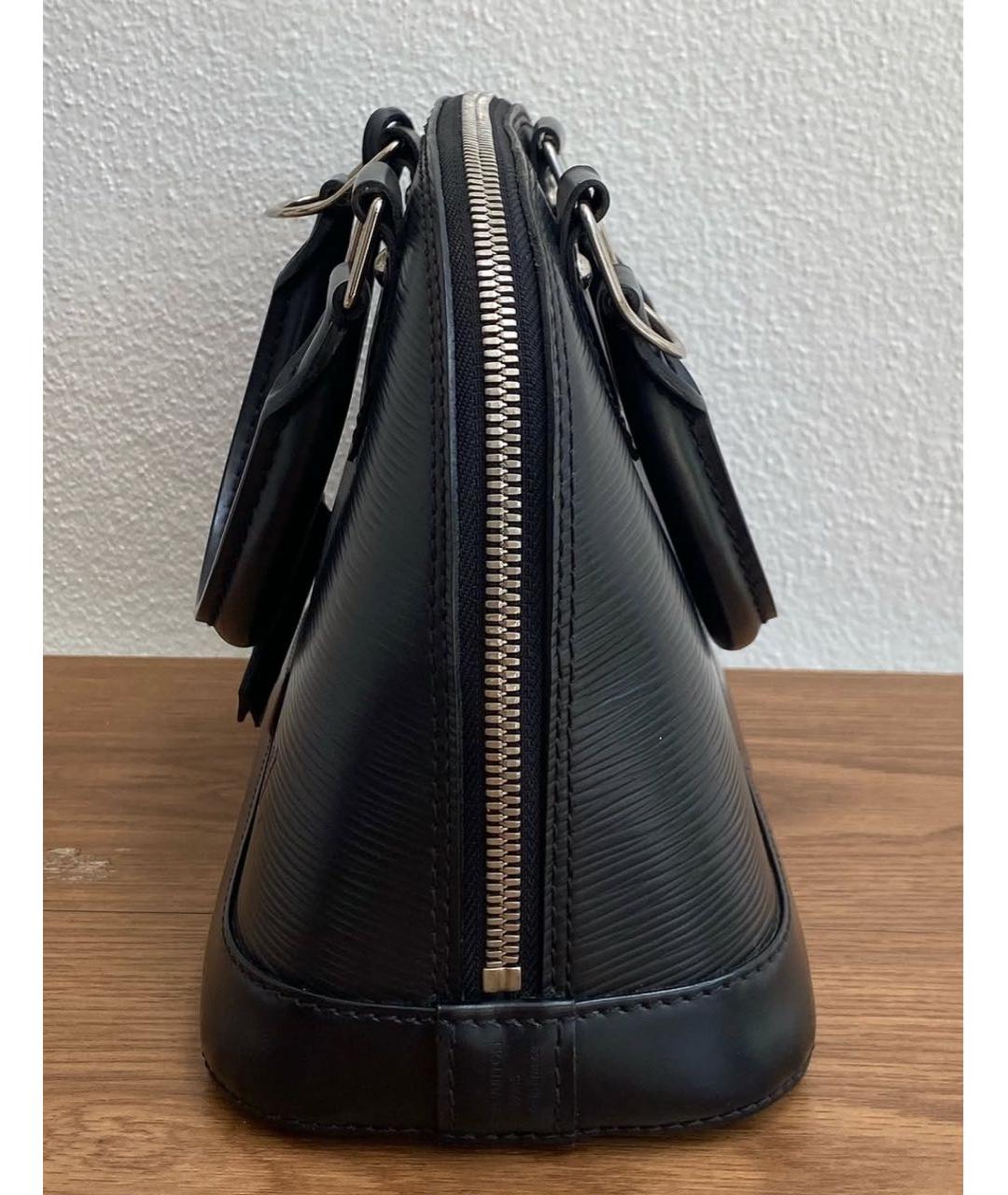 LOUIS VUITTON Черная кожаная сумка с короткими ручками, фото 3