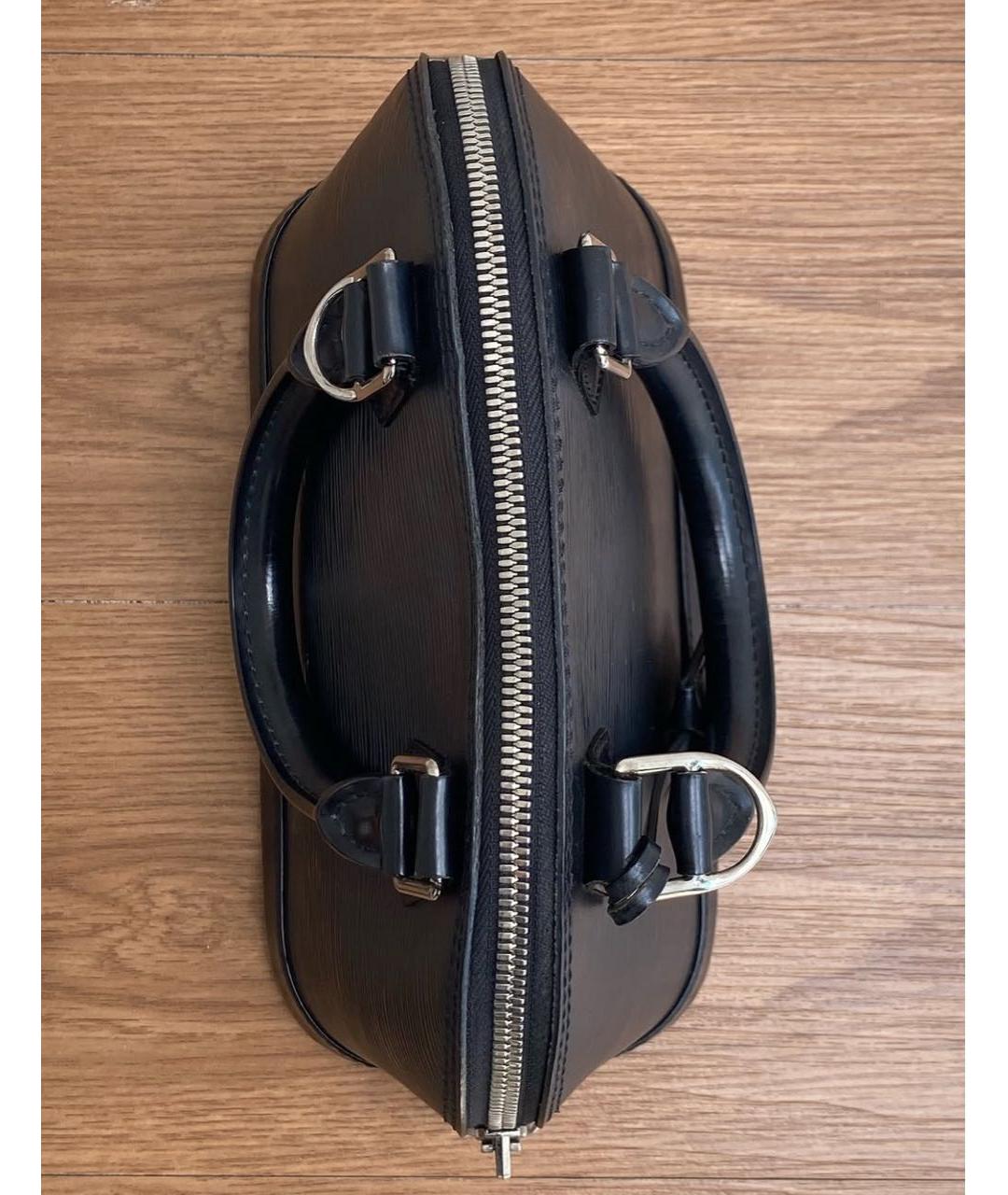 LOUIS VUITTON Черная кожаная сумка с короткими ручками, фото 5