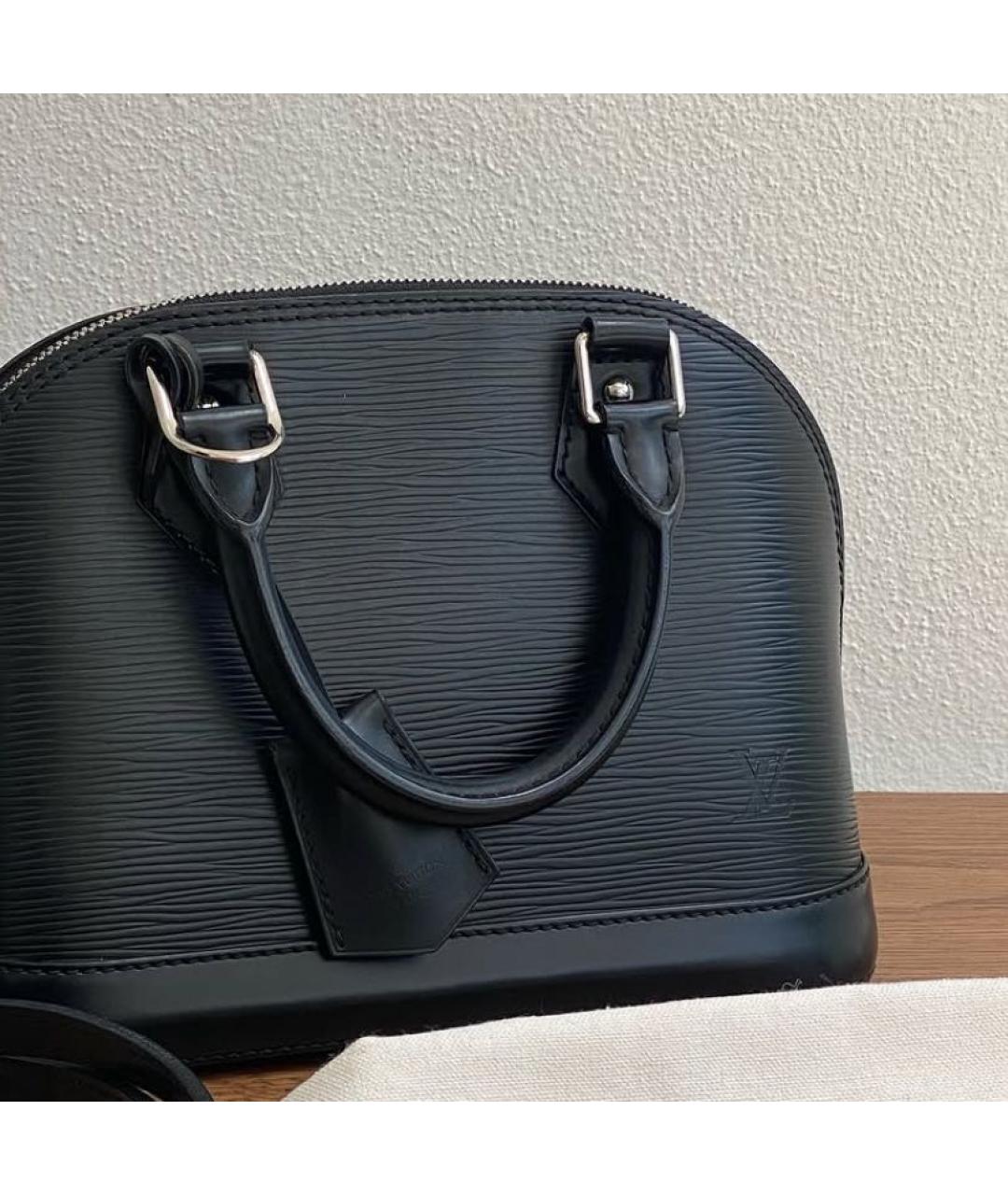 LOUIS VUITTON Черная кожаная сумка с короткими ручками, фото 2