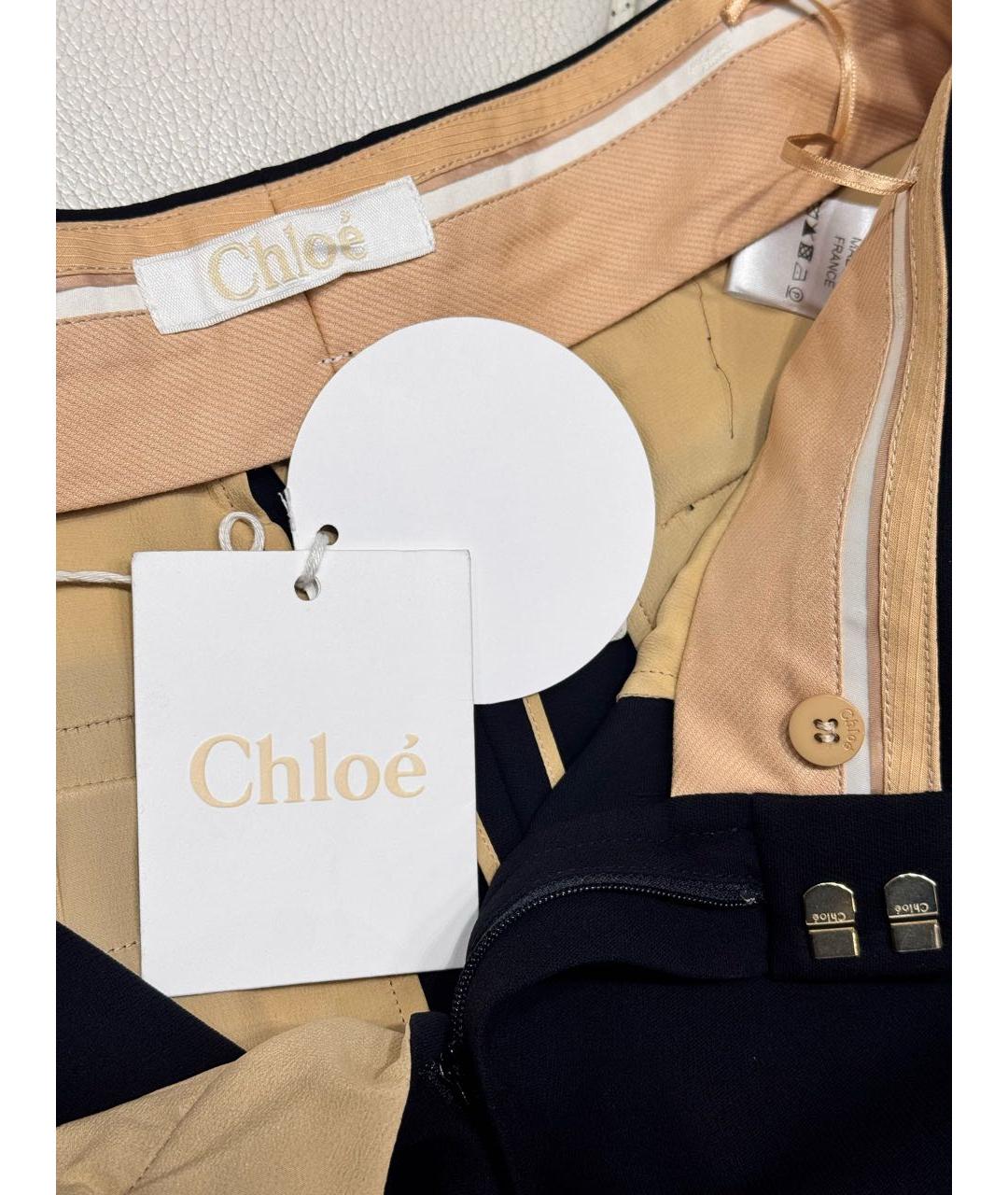 CHLOE Черные шелковые брюки широкие, фото 5