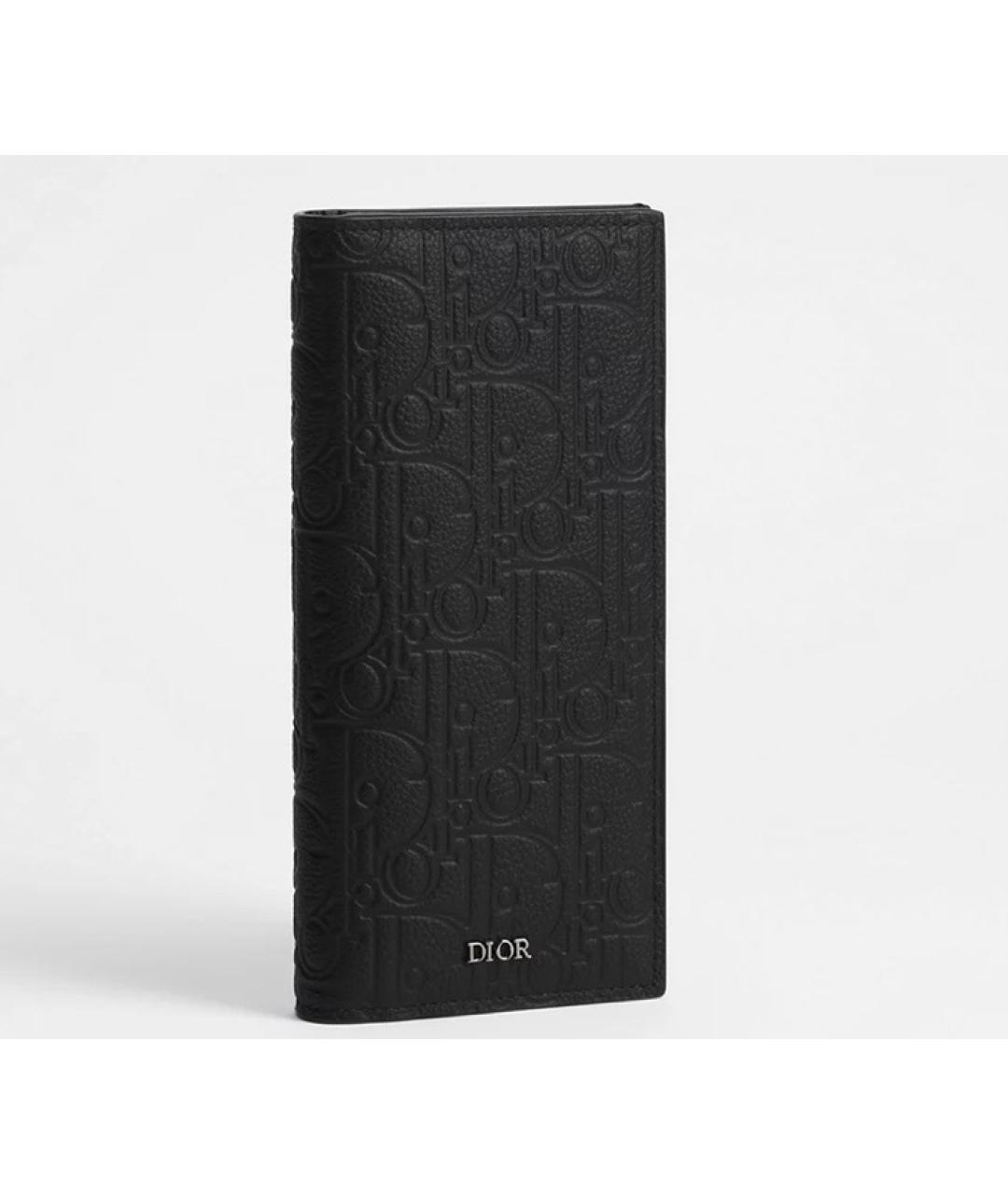 CHRISTIAN DIOR Черный кожаный кошелек, фото 1