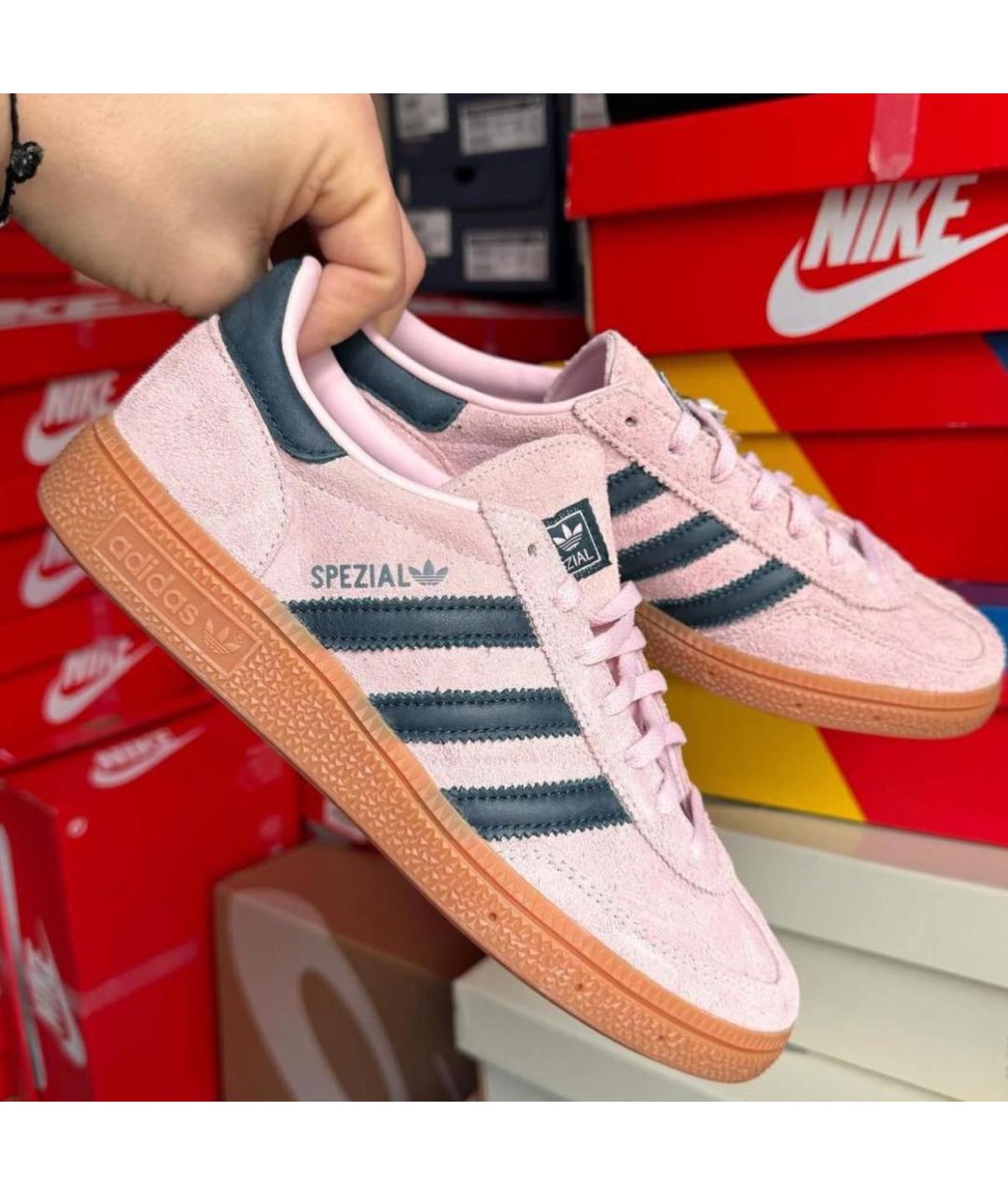 ADIDAS Розовые замшевые кроссовки, фото 2