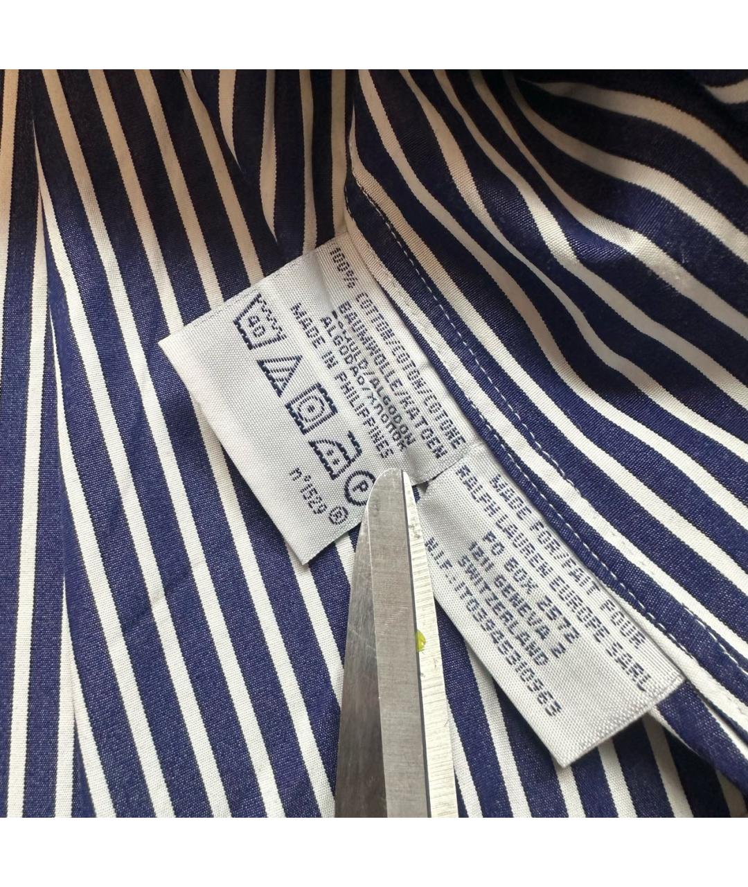 RALPH LAUREN Темно-синяя хлопковая кэжуал рубашка, фото 6