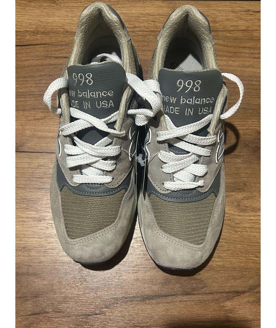 NEW BALANCE Серые замшевые низкие кроссовки / кеды, фото 2
