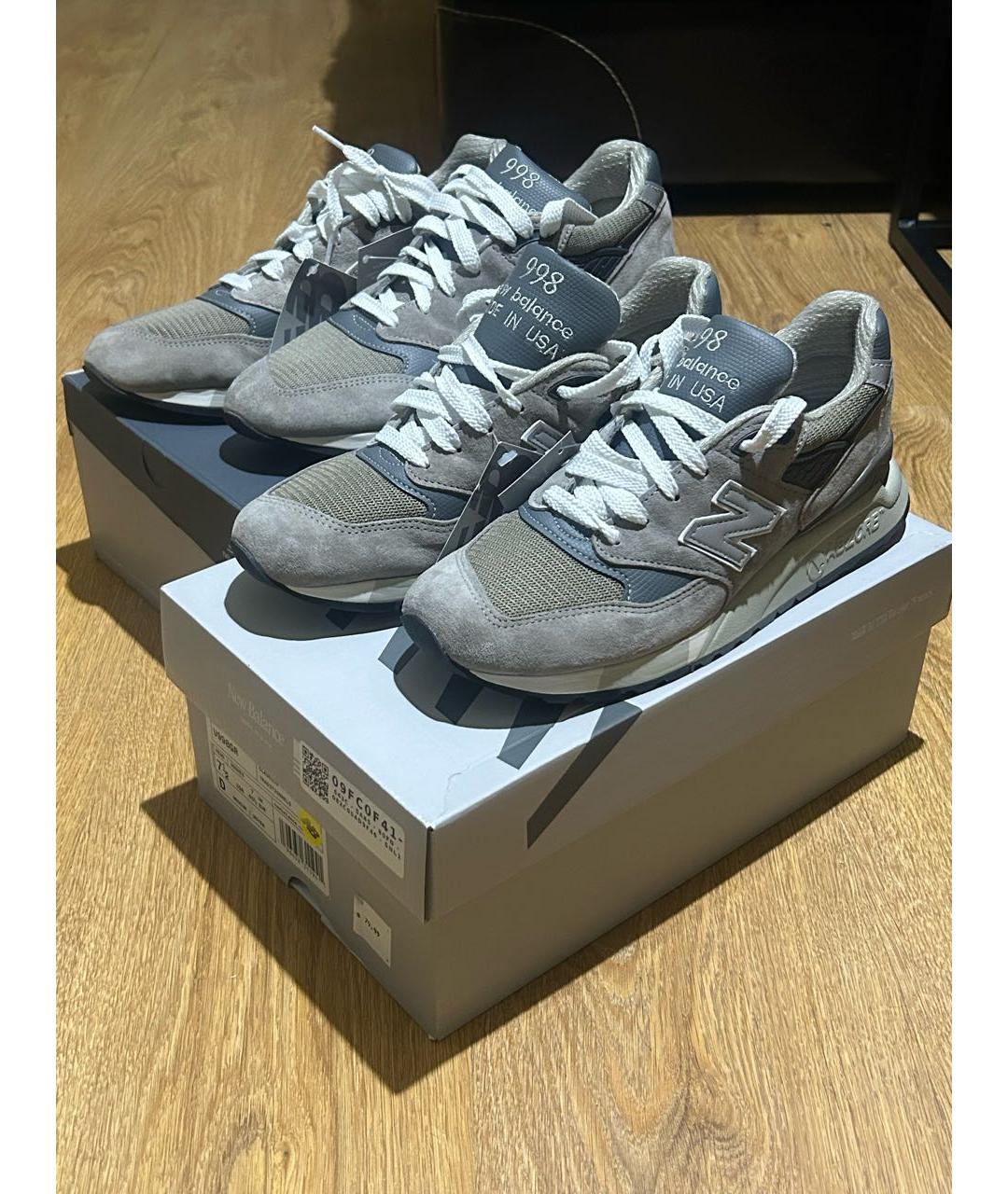 NEW BALANCE Серые замшевые низкие кроссовки / кеды, фото 3