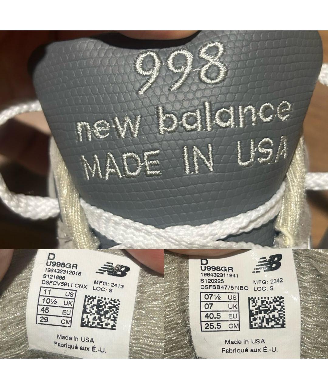 NEW BALANCE Серые замшевые низкие кроссовки / кеды, фото 7