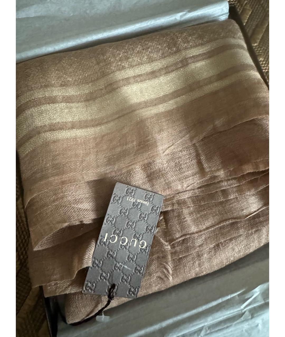 GUCCI Бежевый платок, фото 2