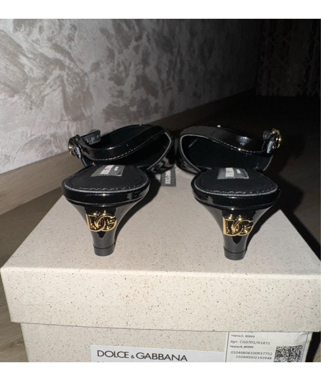 DOLCE&GABBANA Черные туфли из лакированной кожи, фото 4