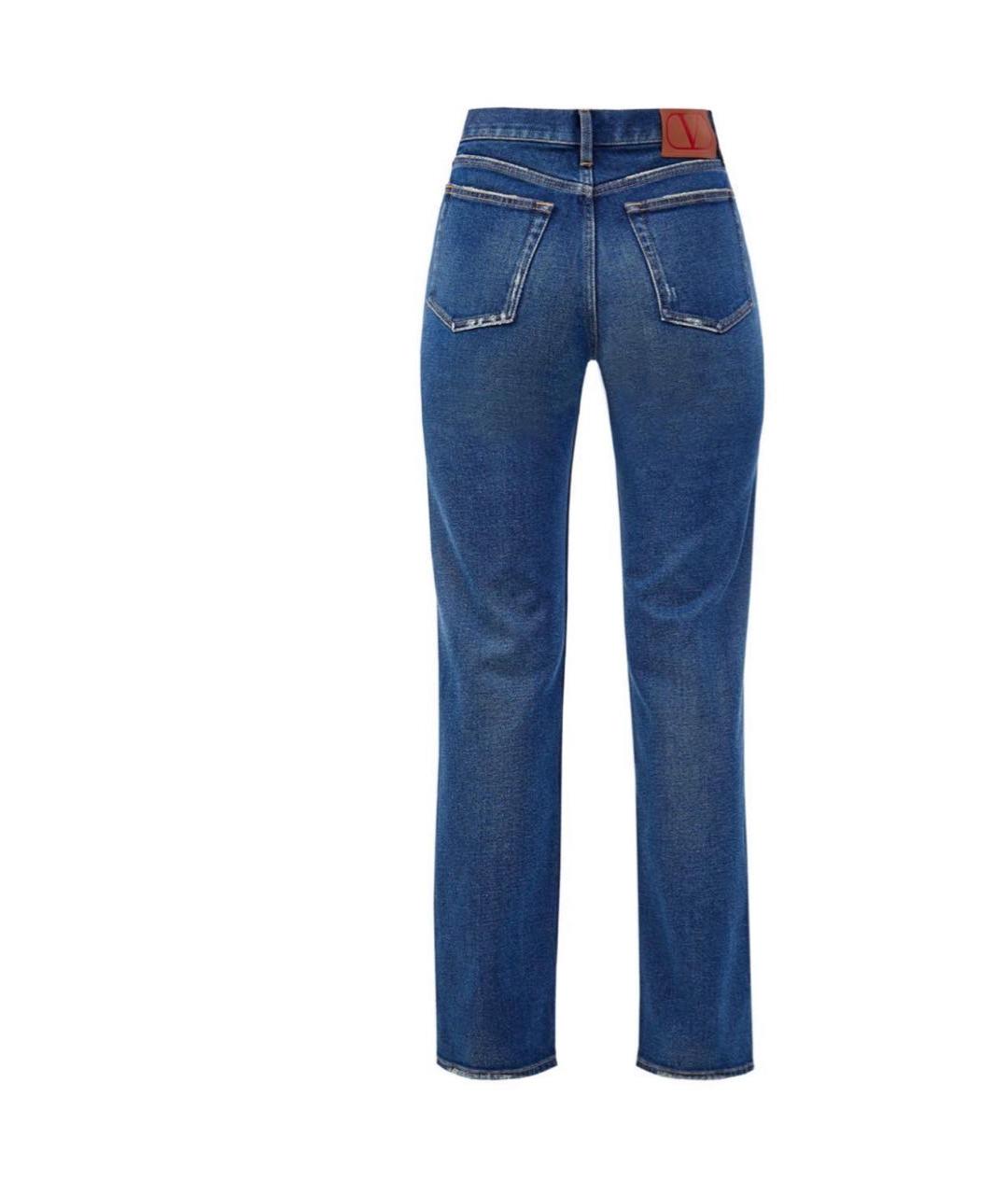 VALENTINO Темно-синие хлопковые прямые джинсы, фото 2