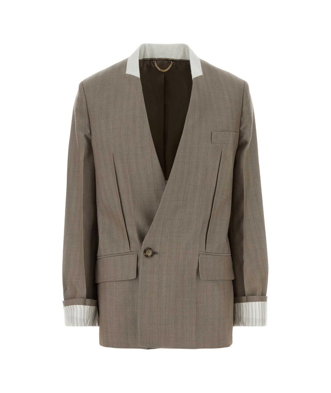 VICTORIA BECKHAM Серый вискозный жакет/пиджак, фото 1